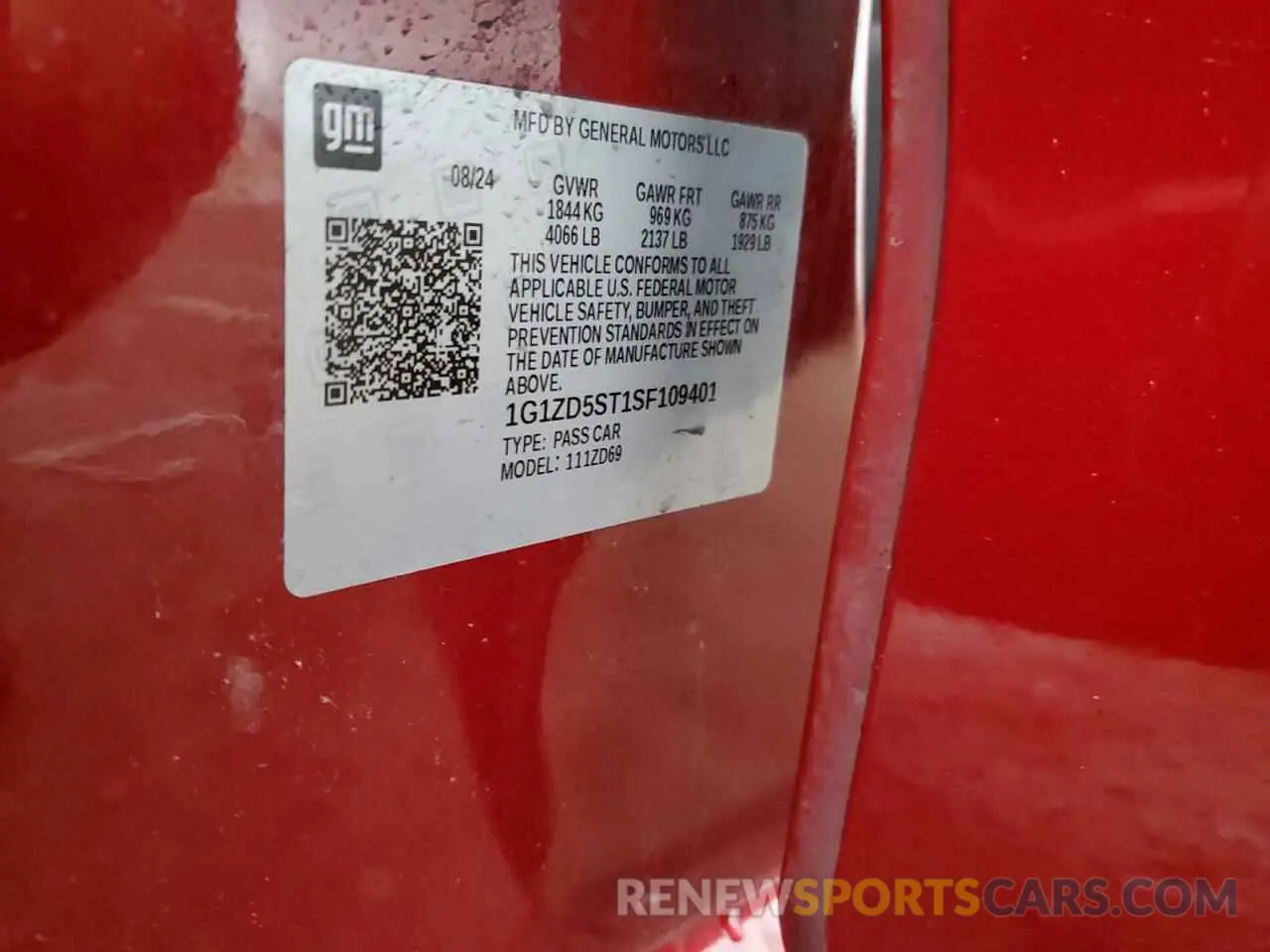 13 Photograph of a damaged car 1G1ZD5ST1SF109401 CHEVROLET MALIBU 2025