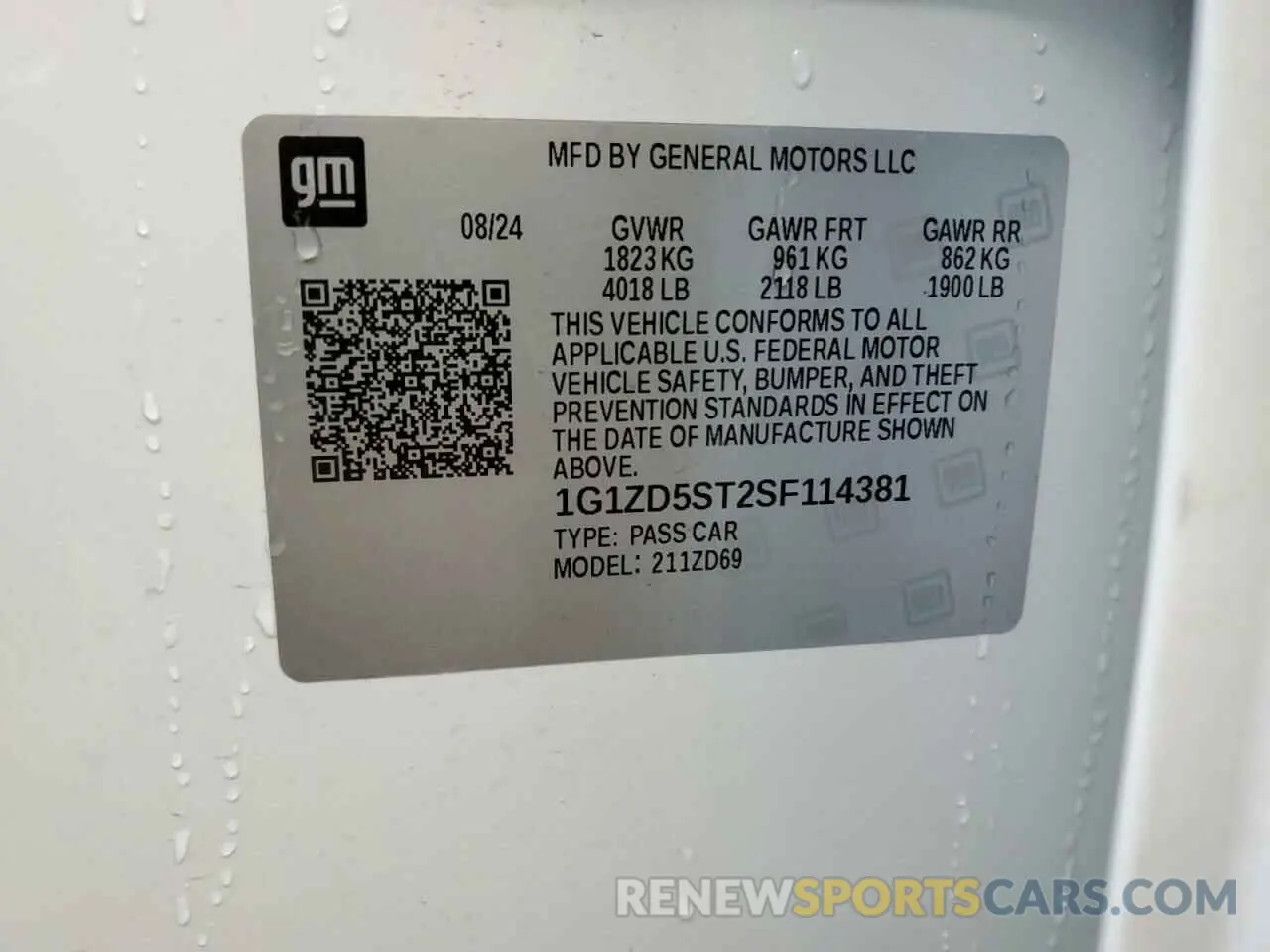 13 Photograph of a damaged car 1G1ZD5ST2SF114381 CHEVROLET MALIBU 2025