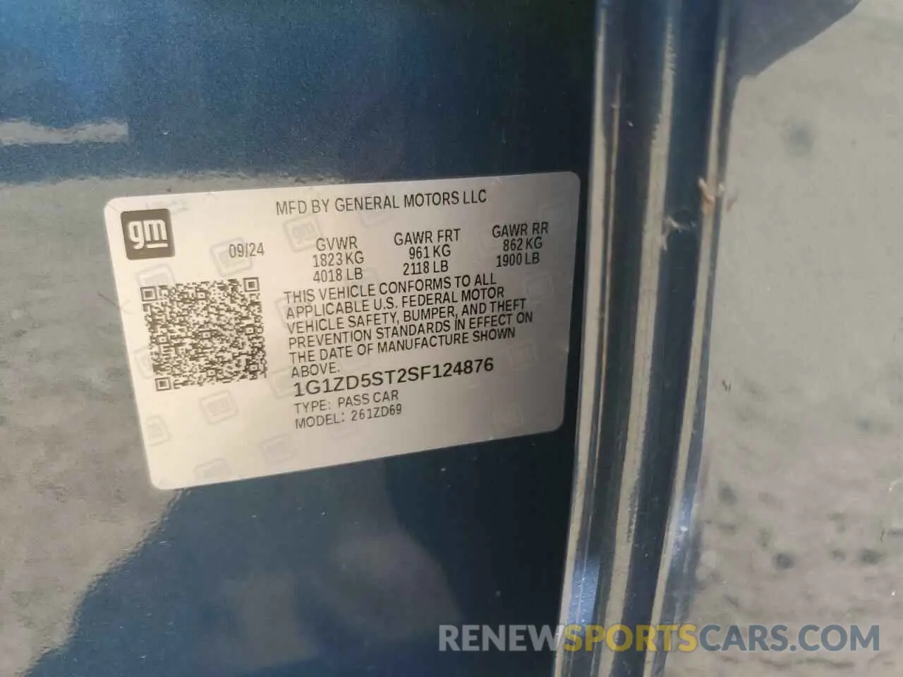 12 Photograph of a damaged car 1G1ZD5ST2SF124876 CHEVROLET MALIBU 2025