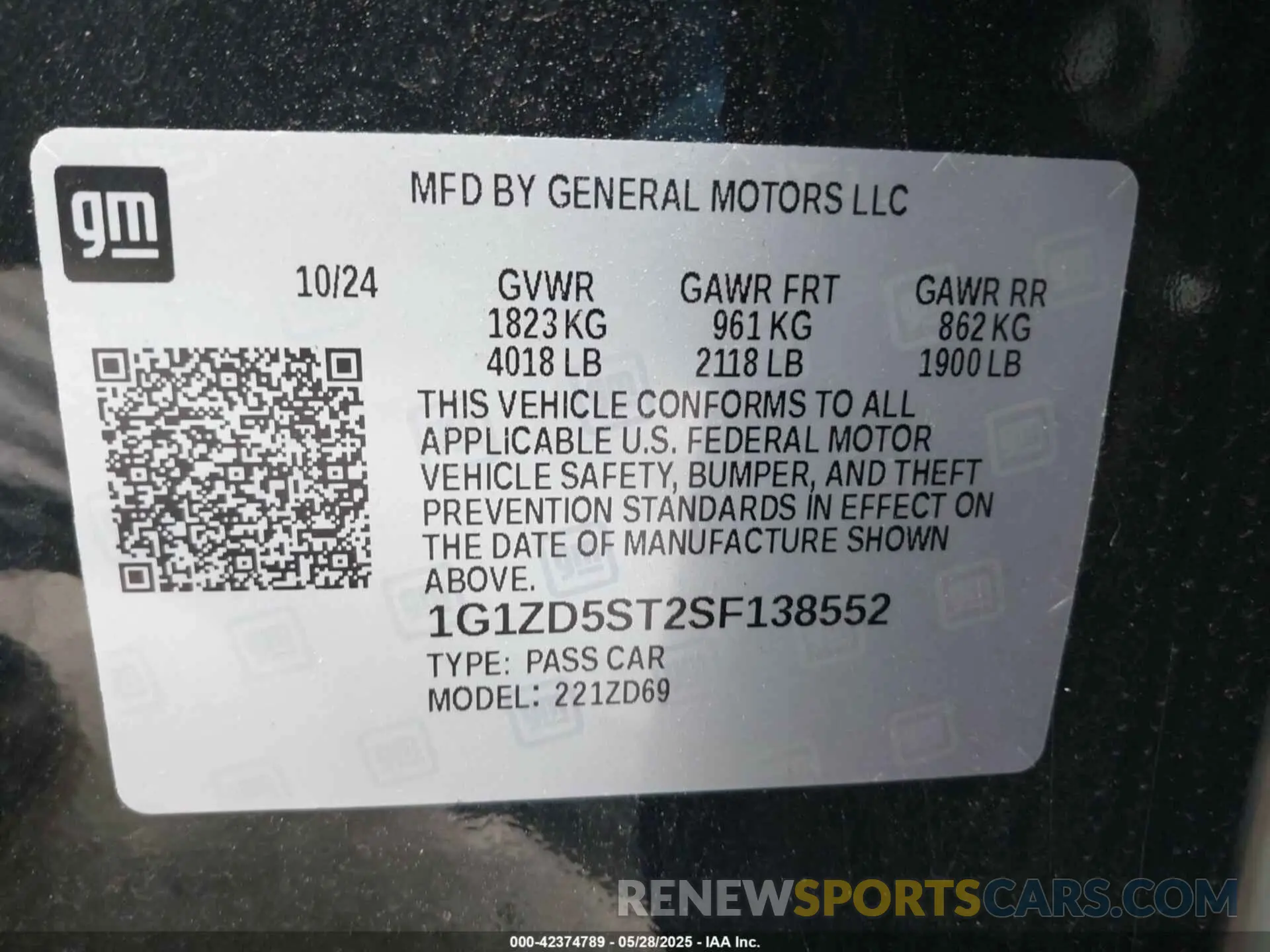 9 Photograph of a damaged car 1G1ZD5ST2SF138552 CHEVROLET MALIBU 2025