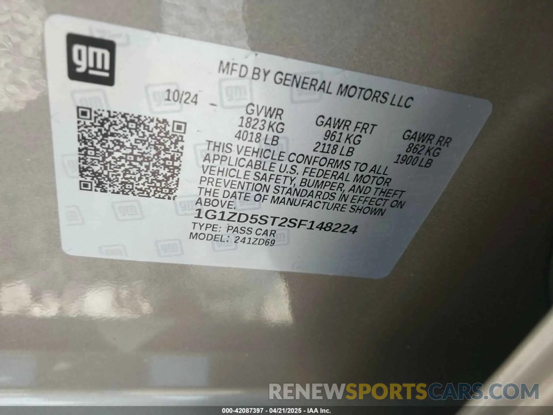 9 Photograph of a damaged car 1G1ZD5ST2SF148224 CHEVROLET MALIBU 2025