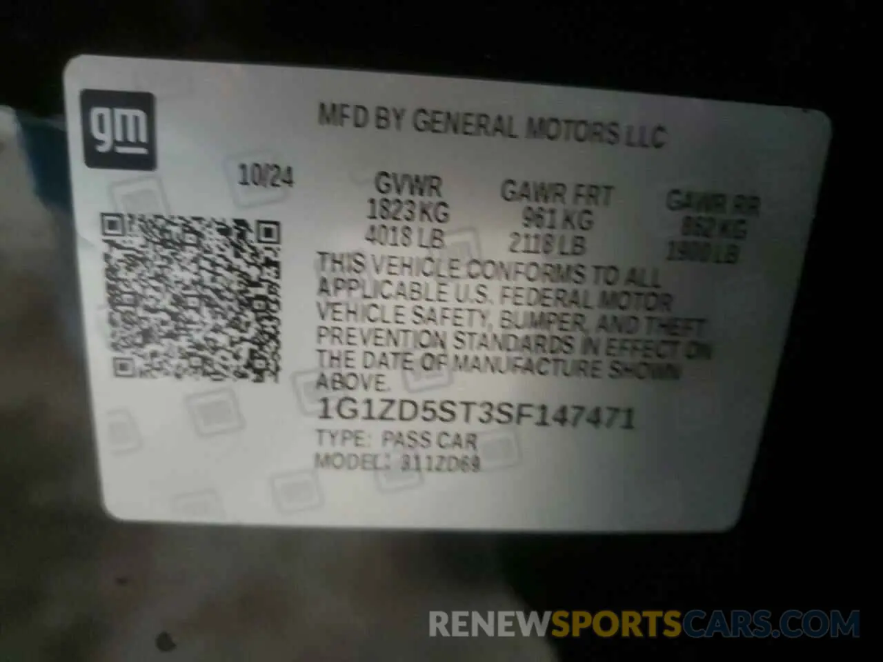 12 Photograph of a damaged car 1G1ZD5ST3SF147471 CHEVROLET MALIBU 2025