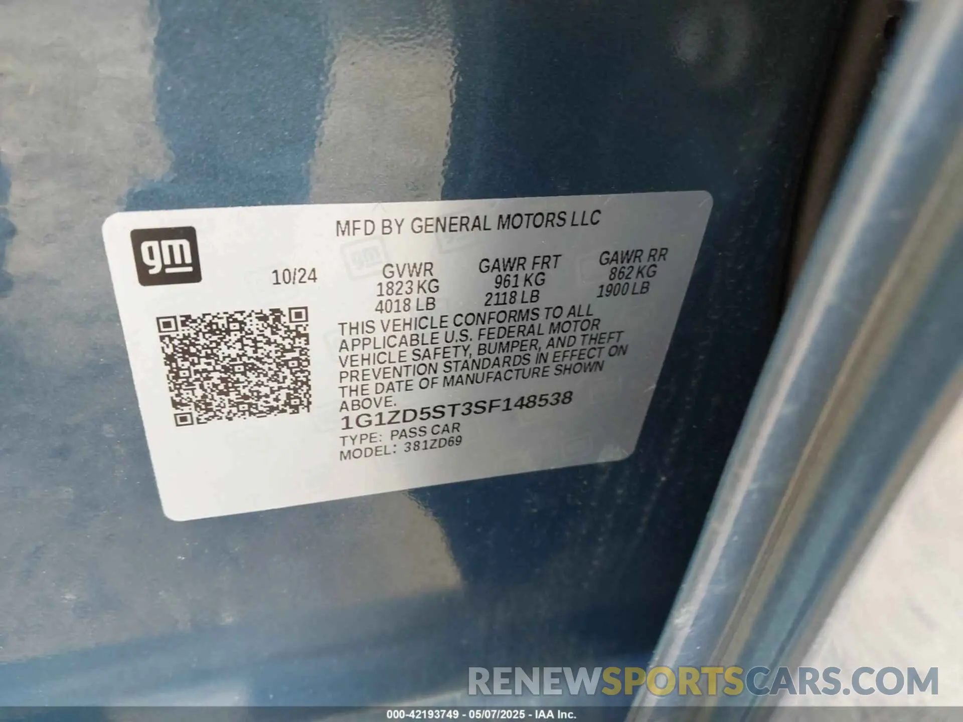 9 Photograph of a damaged car 1G1ZD5ST3SF148538 CHEVROLET MALIBU 2025
