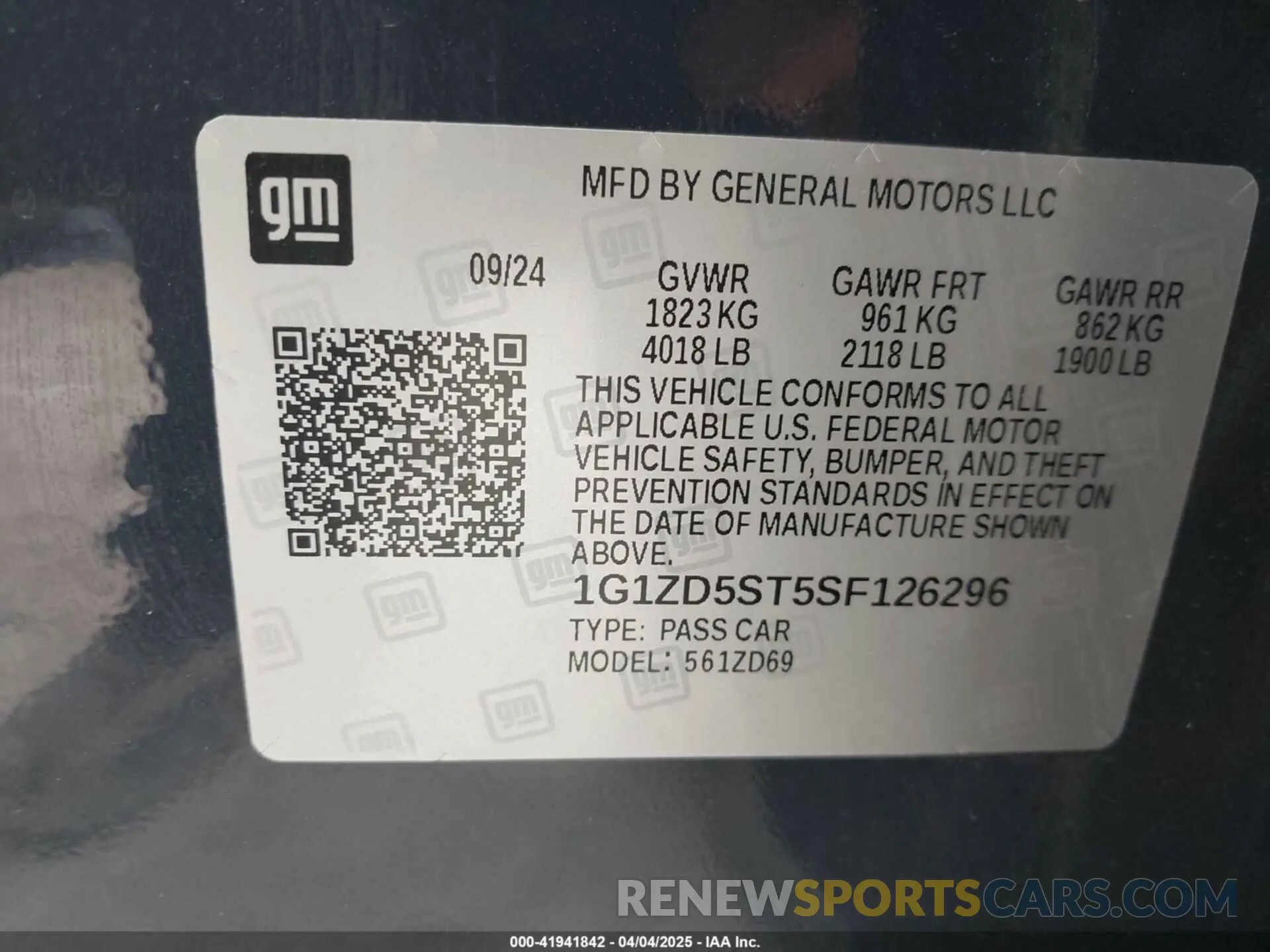 9 Photograph of a damaged car 1G1ZD5ST5SF126296 CHEVROLET MALIBU 2025