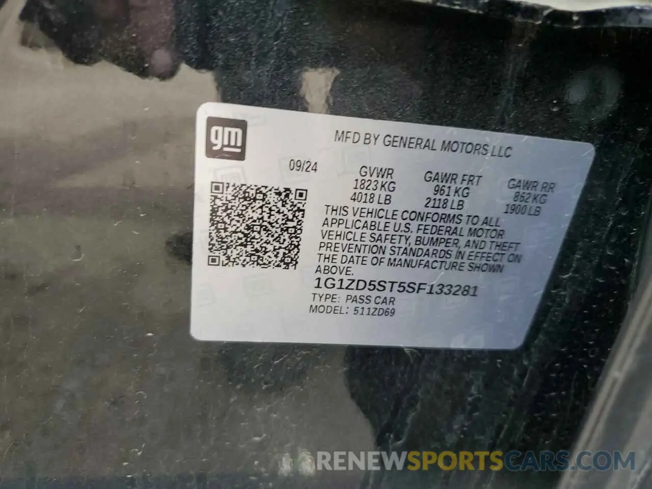 12 Photograph of a damaged car 1G1ZD5ST5SF133281 CHEVROLET MALIBU 2025
