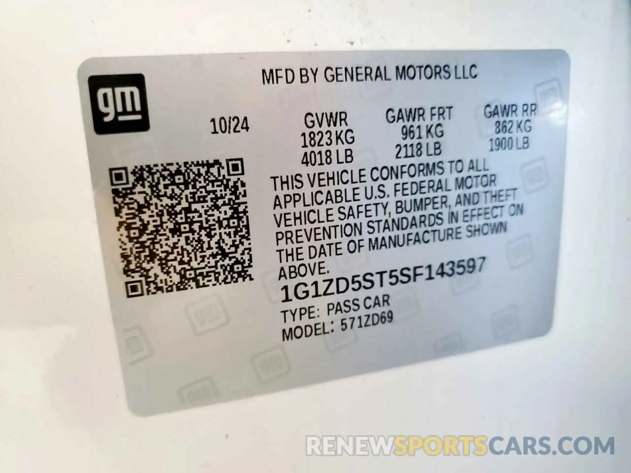12 Photograph of a damaged car 1G1ZD5ST5SF143597 CHEVROLET MALIBU 2025