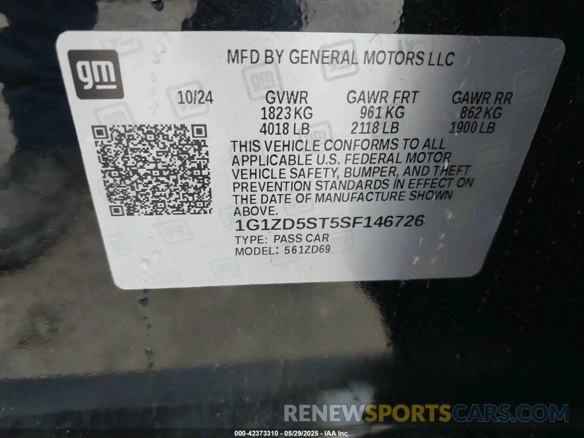 9 Photograph of a damaged car 1G1ZD5ST5SF146726 CHEVROLET MALIBU 2025