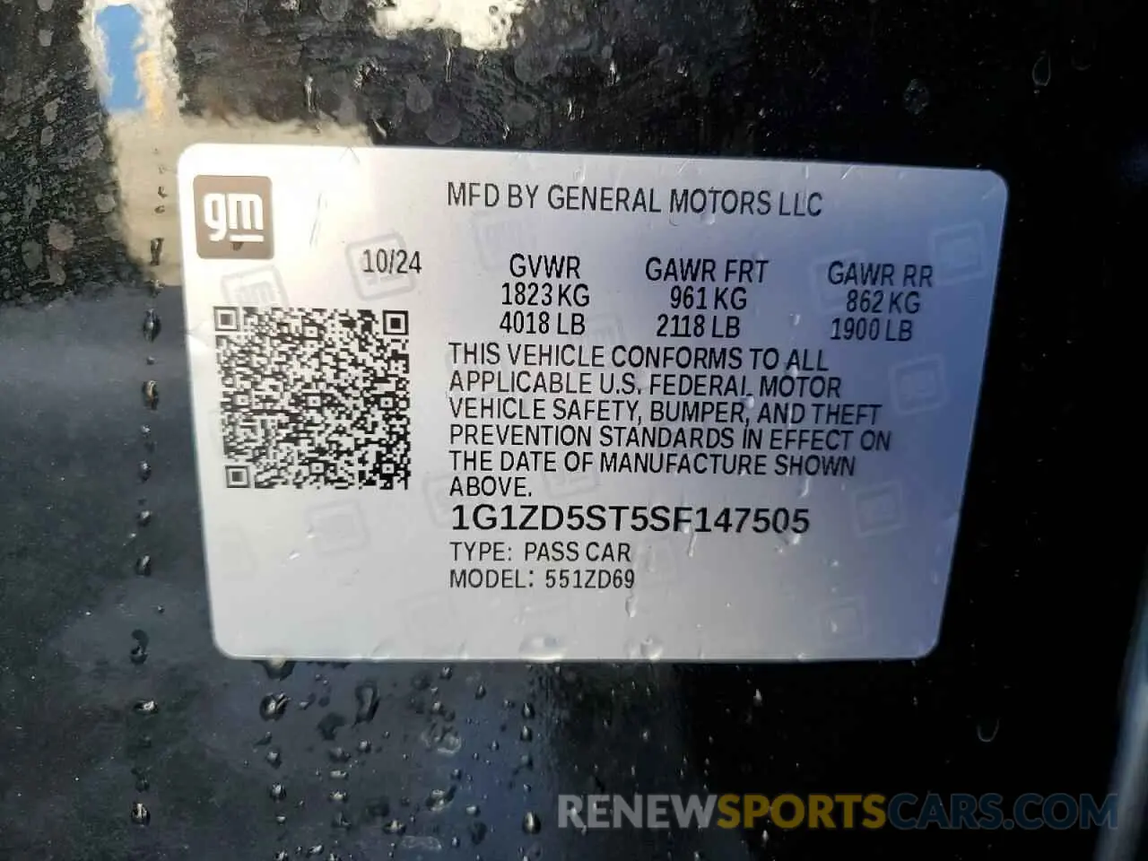 12 Photograph of a damaged car 1G1ZD5ST5SF147505 CHEVROLET MALIBU 2025