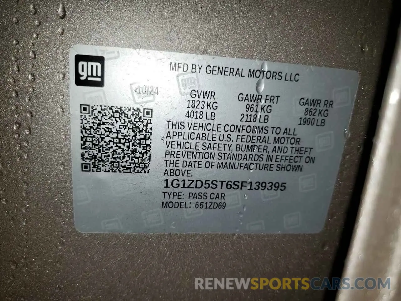 12 Photograph of a damaged car 1G1ZD5ST6SF139395 CHEVROLET MALIBU 2025