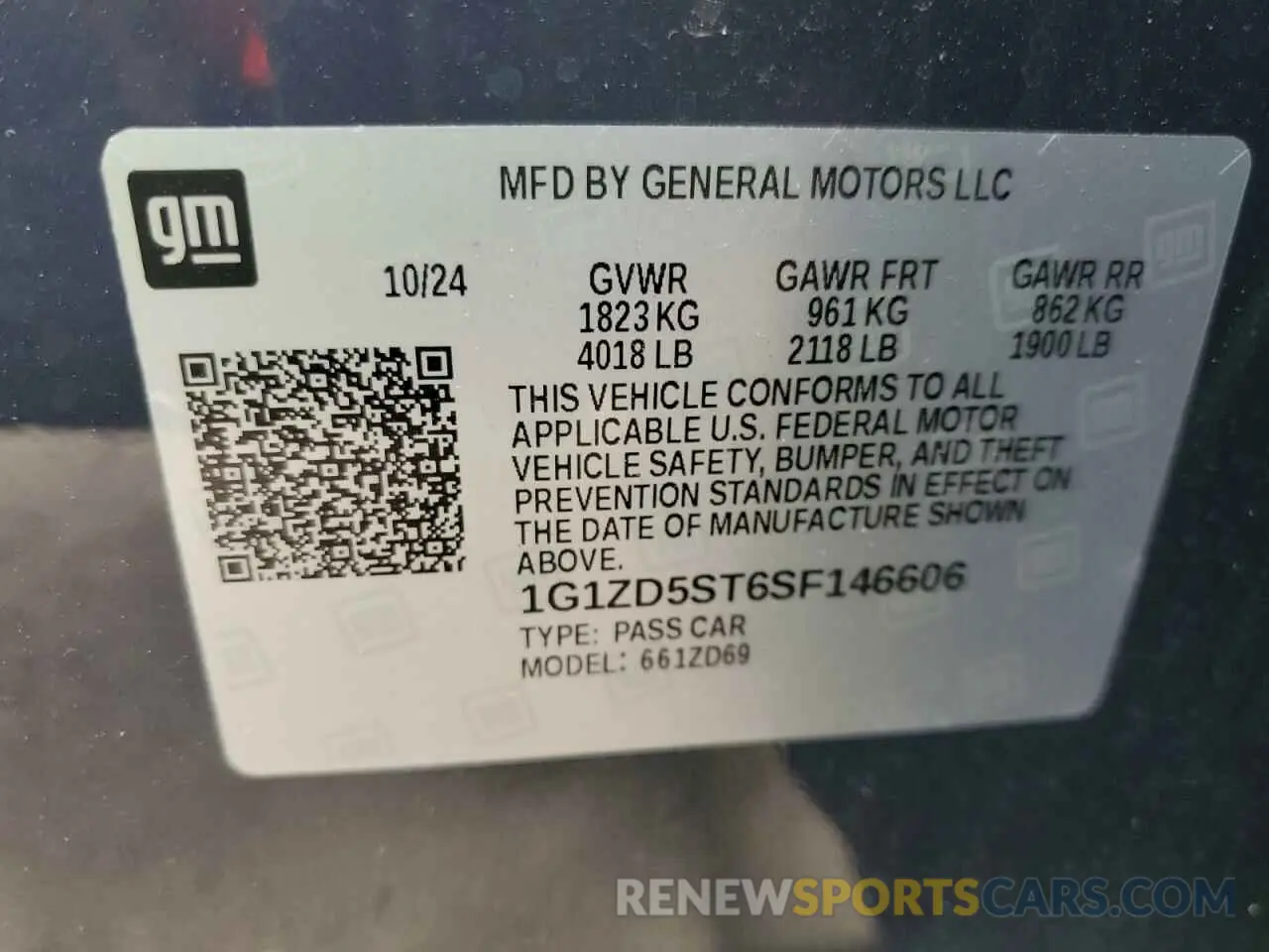 12 Photograph of a damaged car 1G1ZD5ST6SF146606 CHEVROLET MALIBU 2025