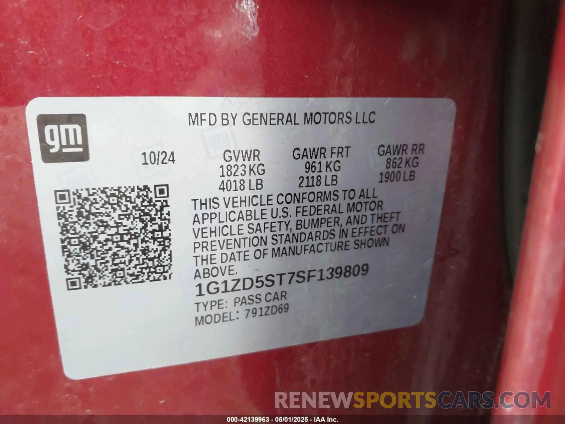 9 Photograph of a damaged car 1G1ZD5ST7SF139809 CHEVROLET MALIBU 2025