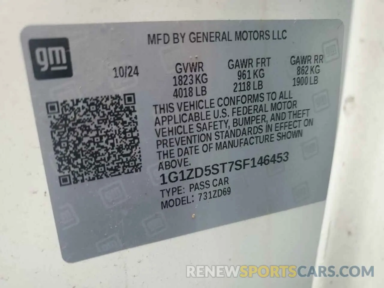 12 Photograph of a damaged car 1G1ZD5ST7SF146453 CHEVROLET MALIBU 2025