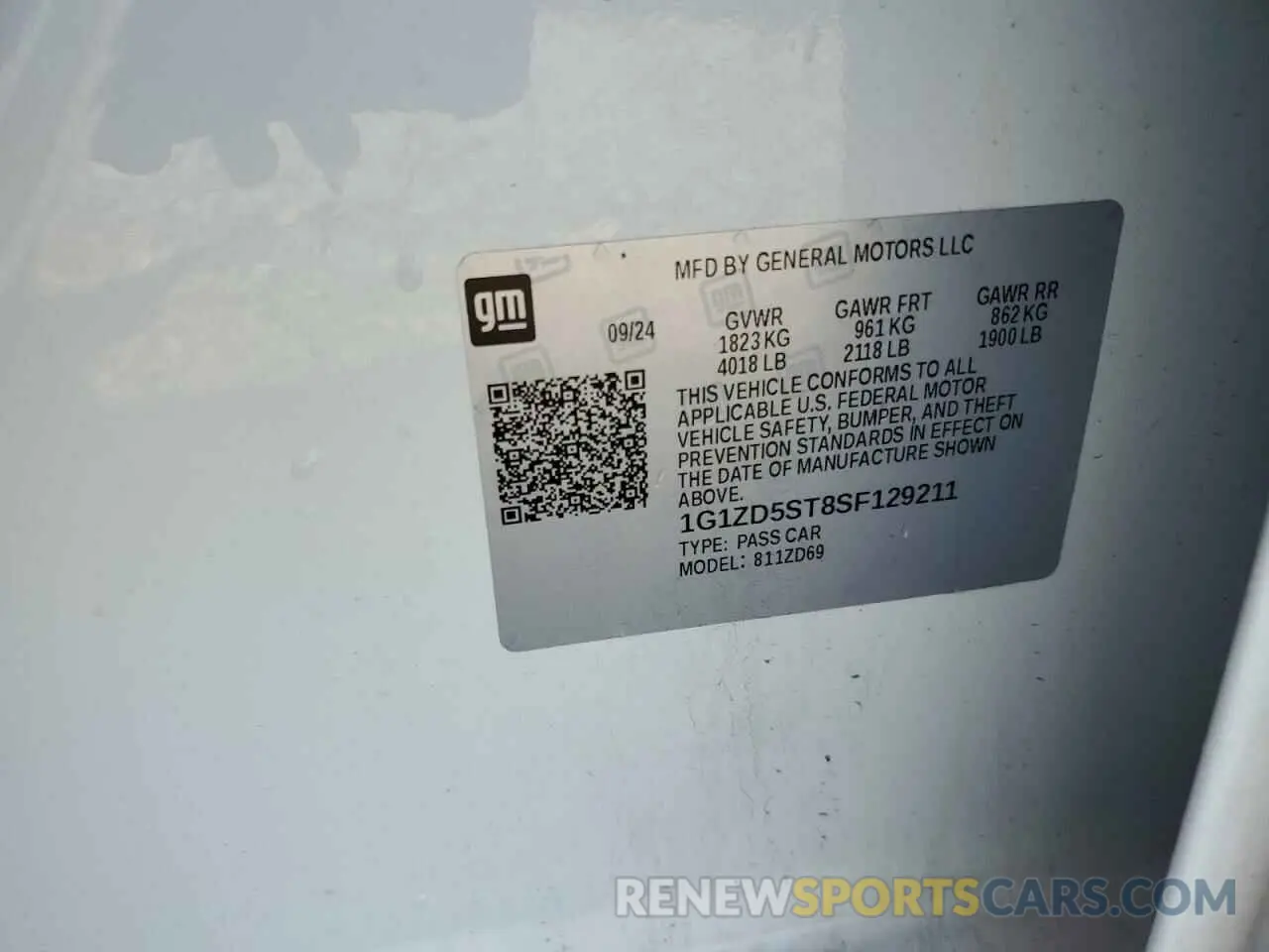 12 Photograph of a damaged car 1G1ZD5ST8SF129211 CHEVROLET MALIBU 2025