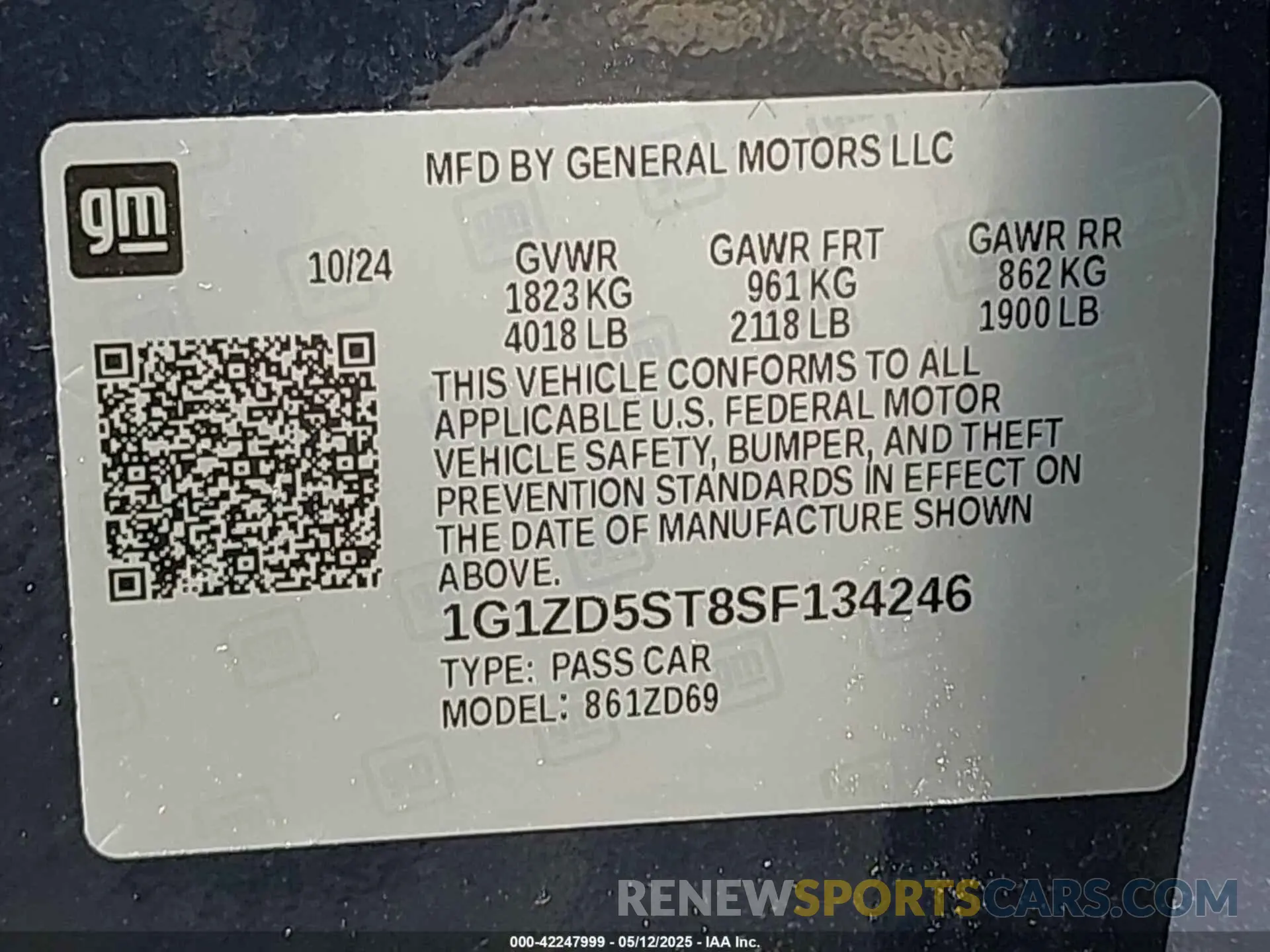 9 Photograph of a damaged car 1G1ZD5ST8SF134246 CHEVROLET MALIBU 2025