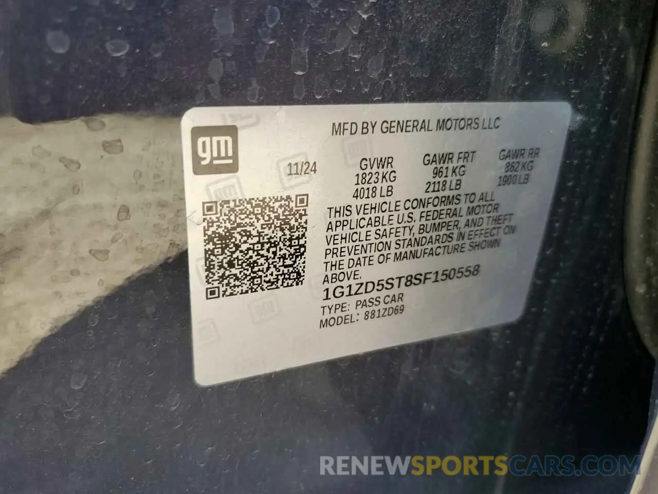 12 Photograph of a damaged car 1G1ZD5ST8SF150558 CHEVROLET MALIBU 2025