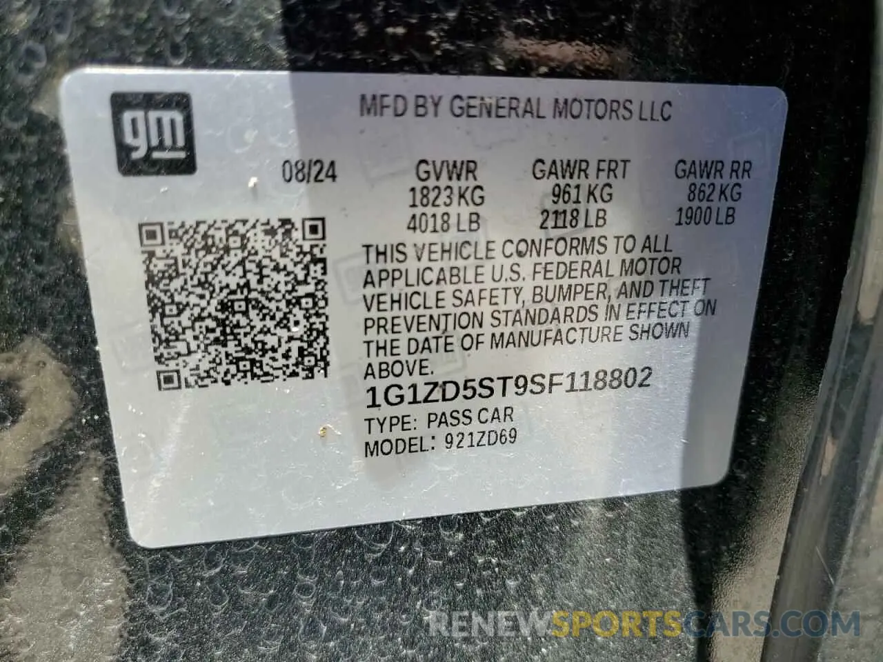 12 Photograph of a damaged car 1G1ZD5ST9SF118802 CHEVROLET MALIBU 2025