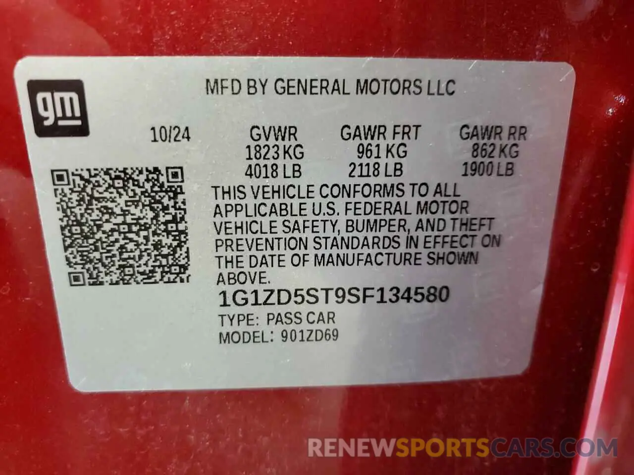 13 Photograph of a damaged car 1G1ZD5ST9SF134580 CHEVROLET MALIBU 2025