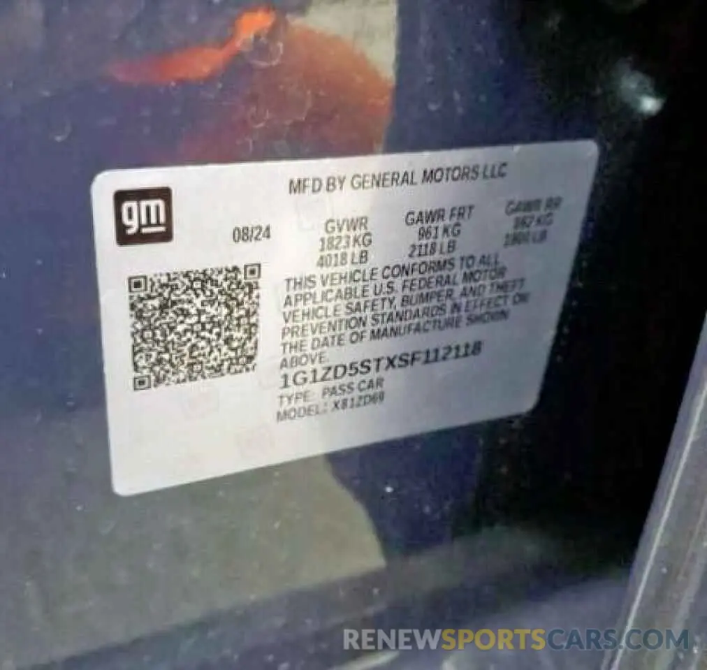 10 Photograph of a damaged car 1G1ZD5STXSF112118 CHEVROLET MALIBU 2025