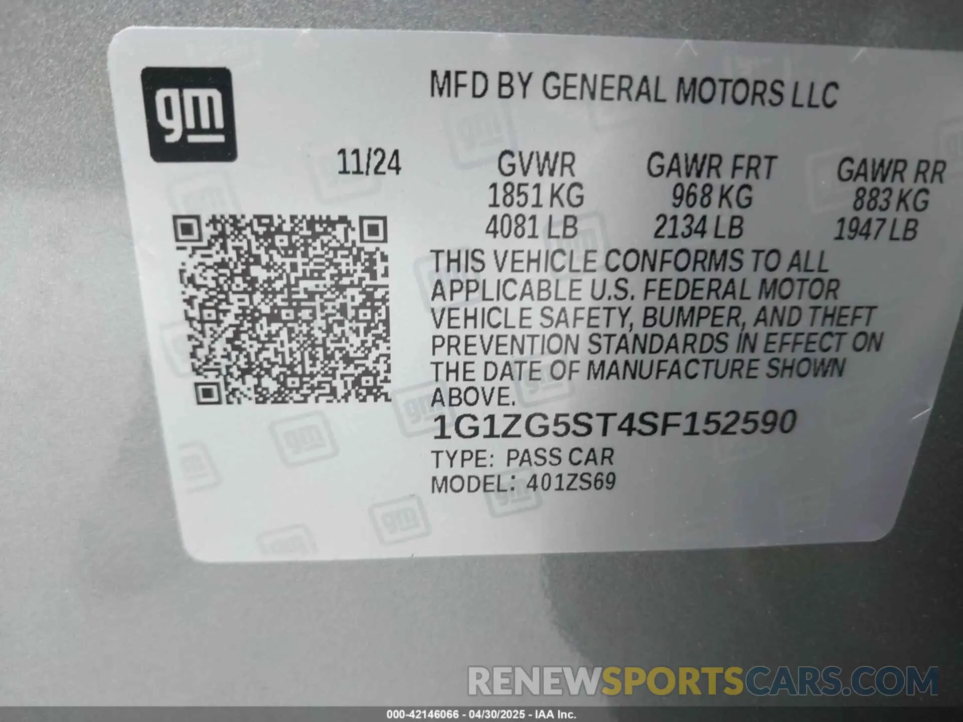 9 Photograph of a damaged car 1G1ZG5ST4SF152590 CHEVROLET MALIBU 2025