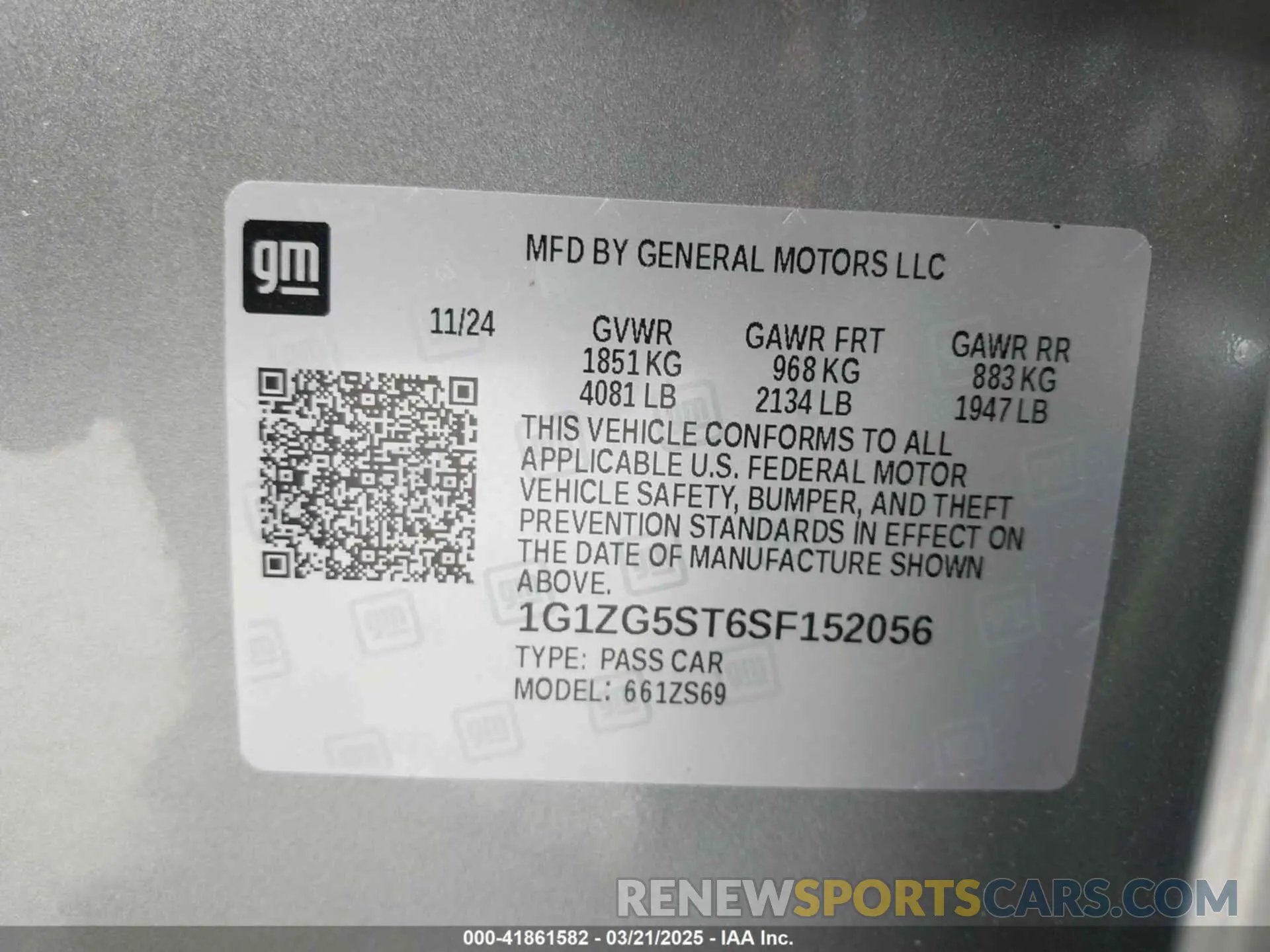 9 Photograph of a damaged car 1G1ZG5ST6SF152056 CHEVROLET MALIBU 2025