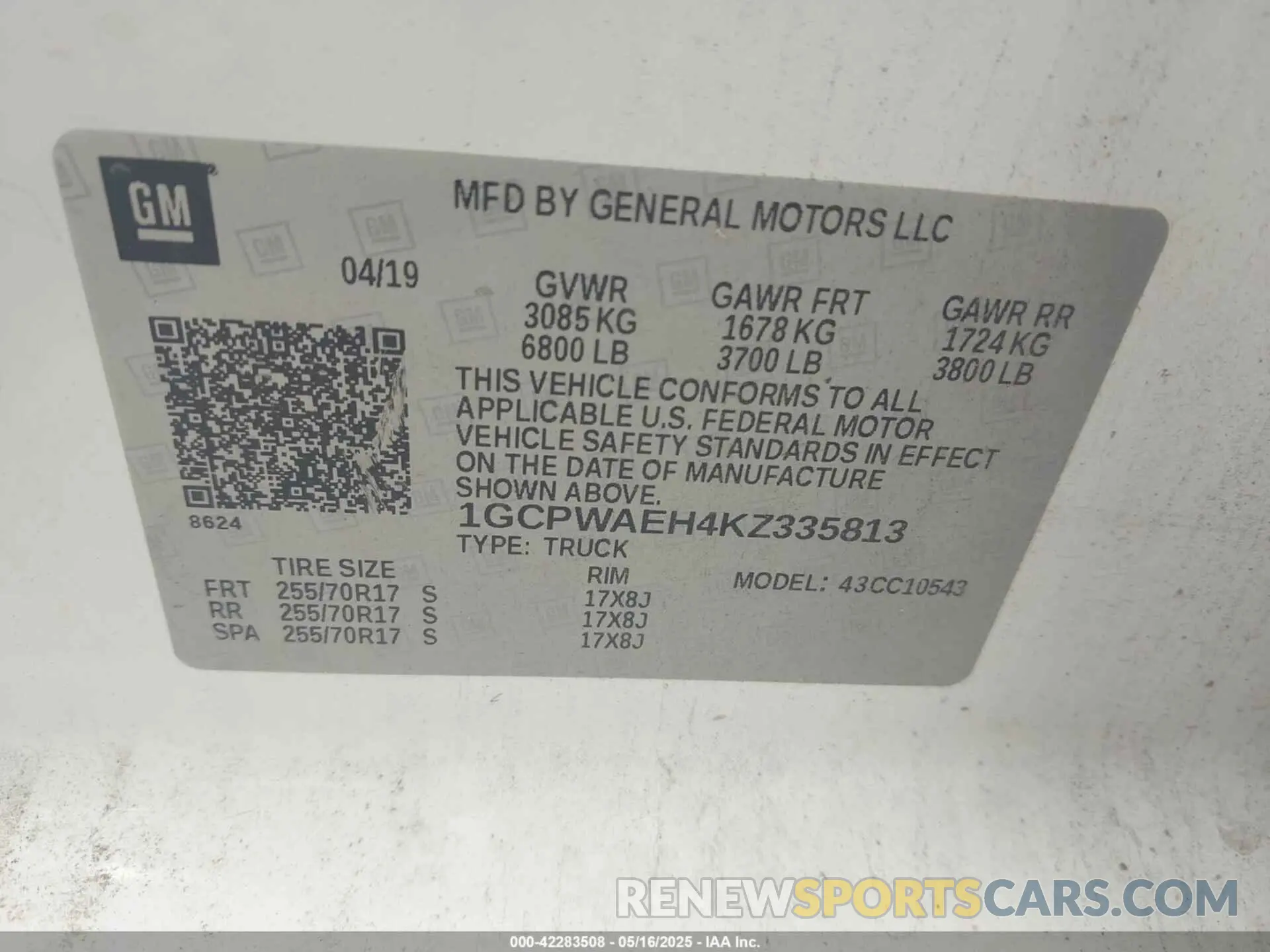 9 Photograph of a damaged car 1GCPWAEH4KZ335813 CHEVROLET SILVERADO 1500 2019