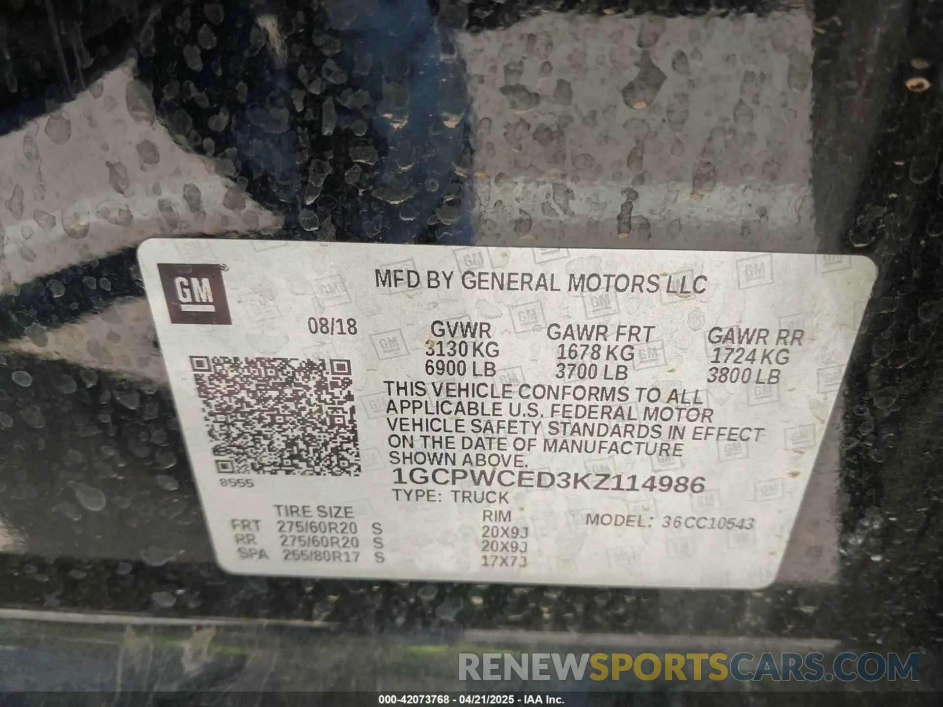 9 Photograph of a damaged car 1GCPWCED3KZ114986 CHEVROLET SILVERADO 1500 2019