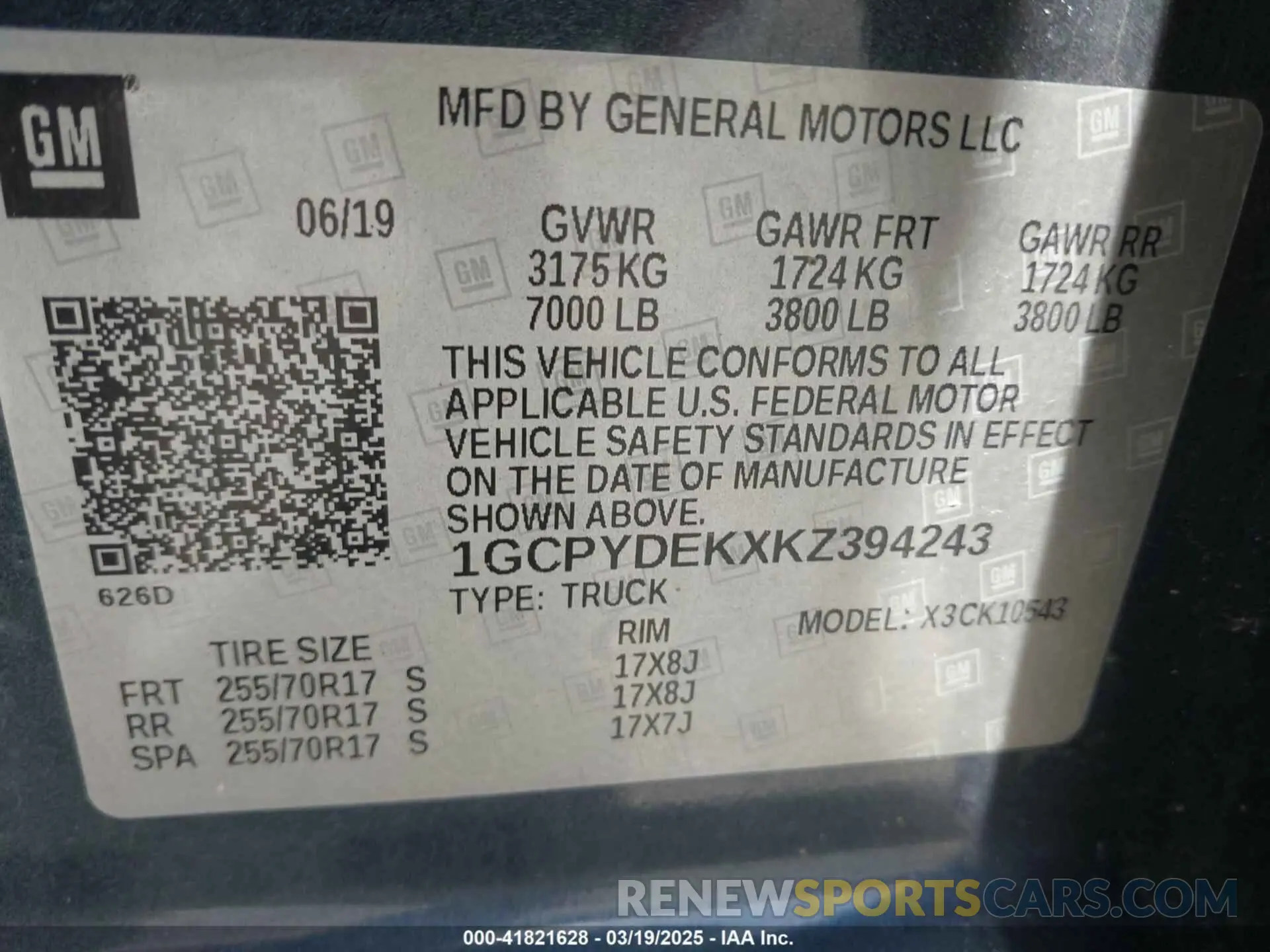 9 Photograph of a damaged car 1GCPYDEKXKZ394243 CHEVROLET SILVERADO 1500 2019