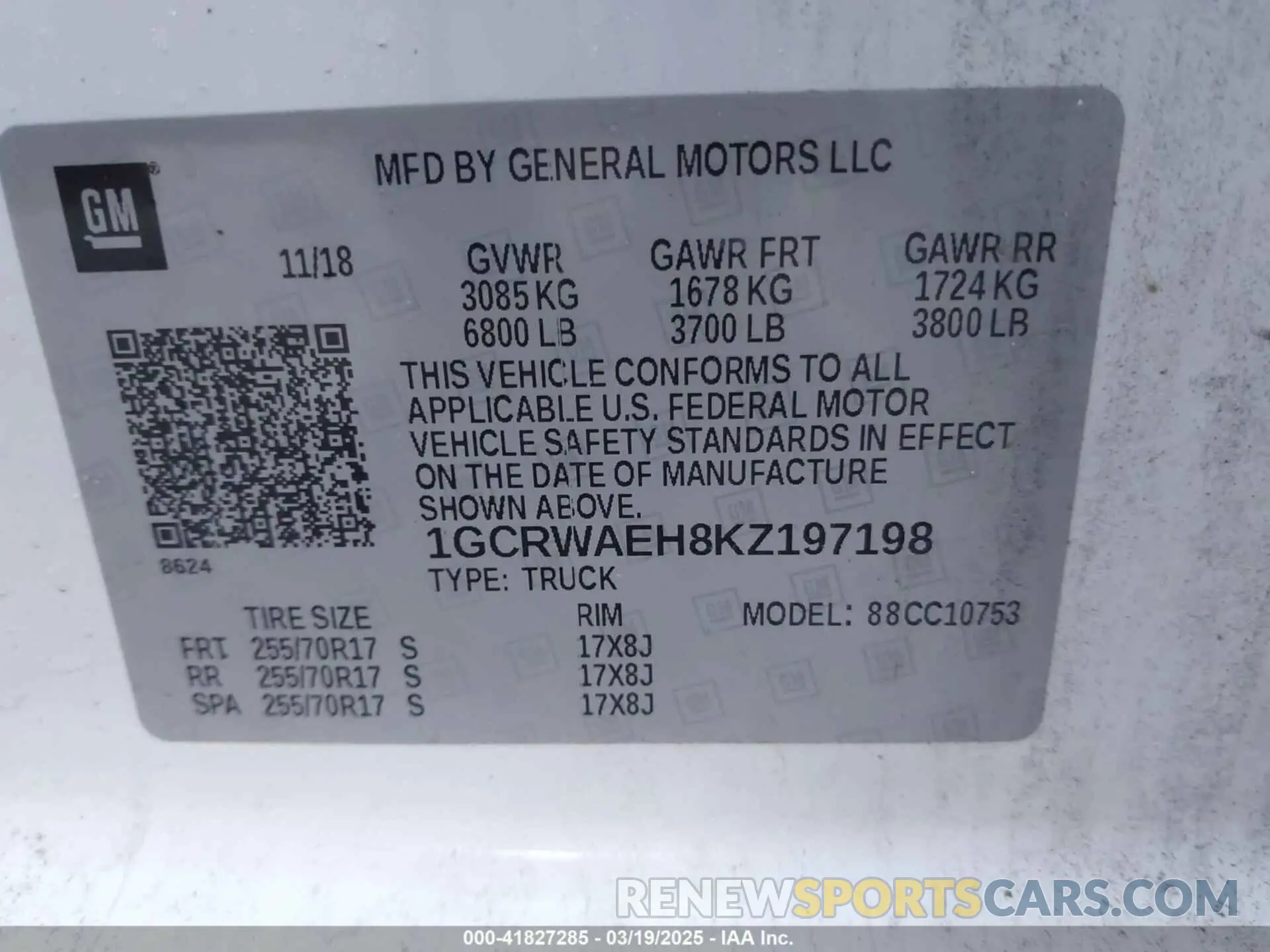 9 Photograph of a damaged car 1GCRWAEH8KZ197198 CHEVROLET SILVERADO 1500 2019