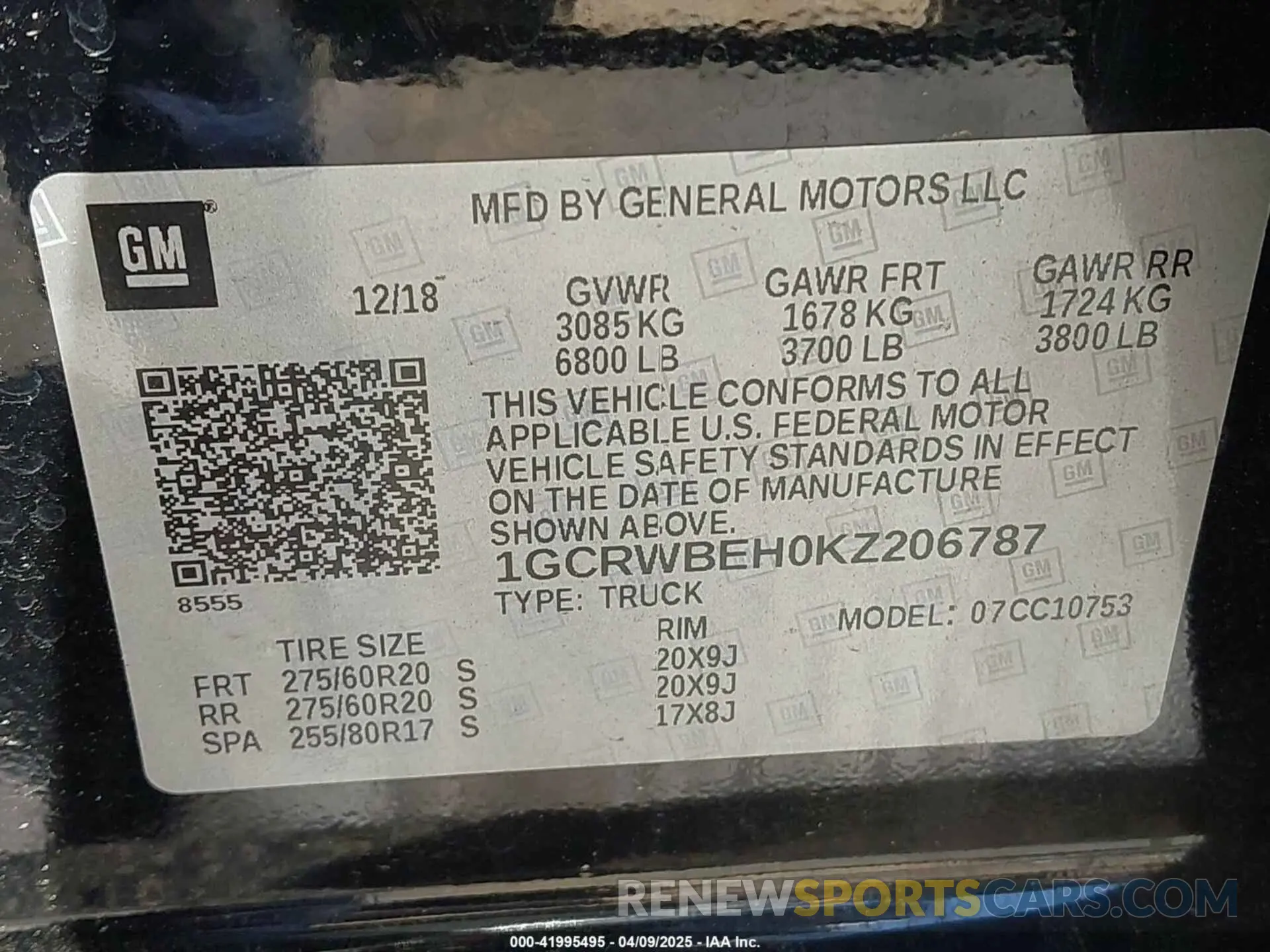 9 Photograph of a damaged car 1GCRWBEH0KZ206787 CHEVROLET SILVERADO 1500 2019