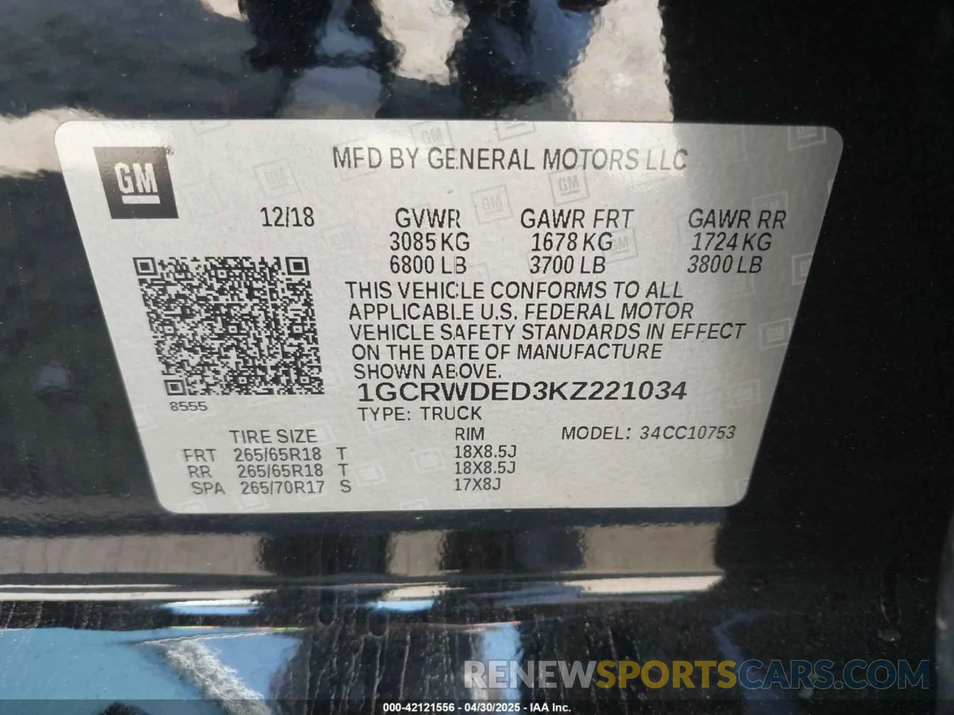 9 Photograph of a damaged car 1GCRWDED3KZ221034 CHEVROLET SILVERADO 1500 2019