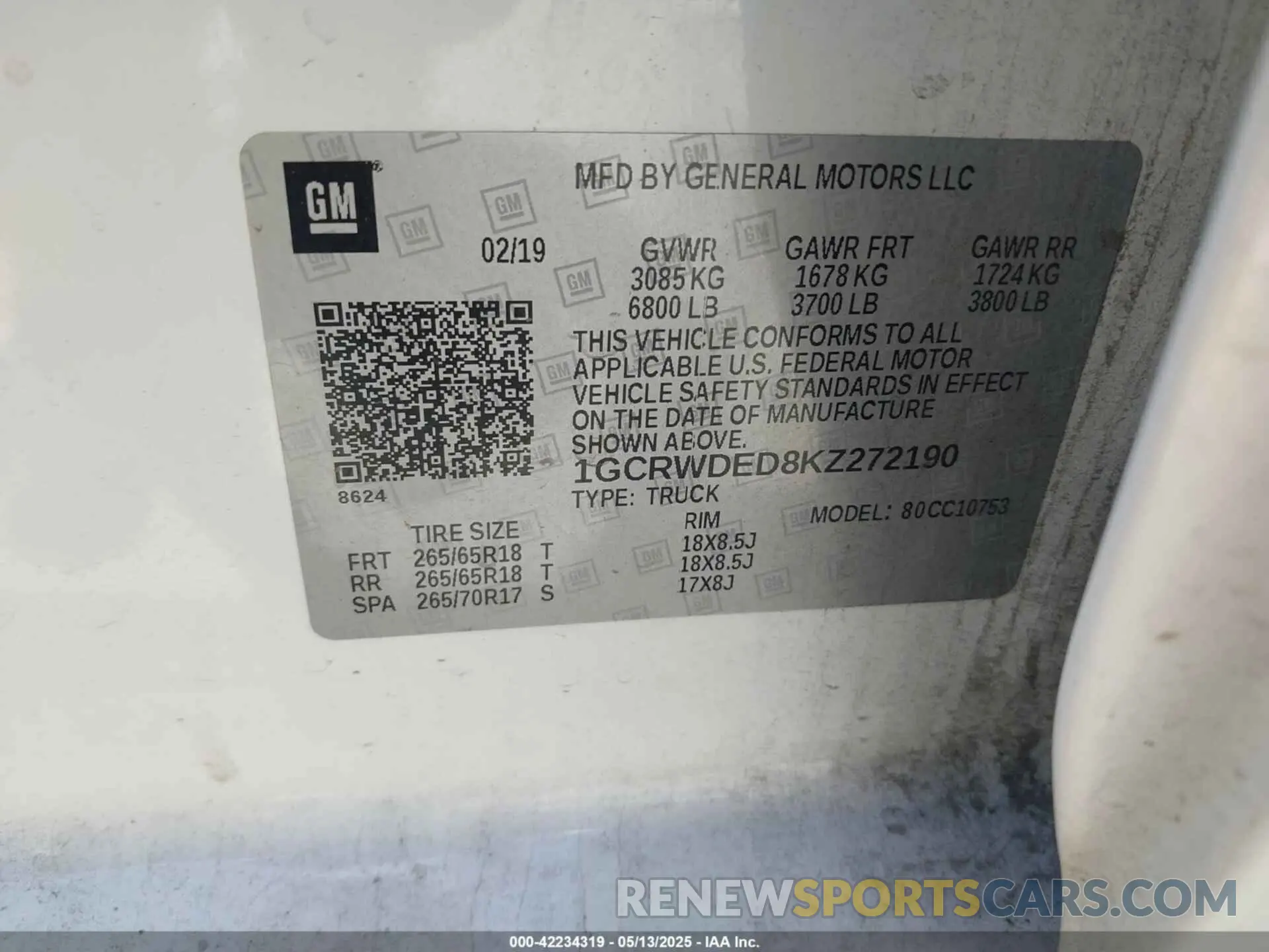 9 Photograph of a damaged car 1GCRWDED8KZ272190 CHEVROLET SILVERADO 1500 2019