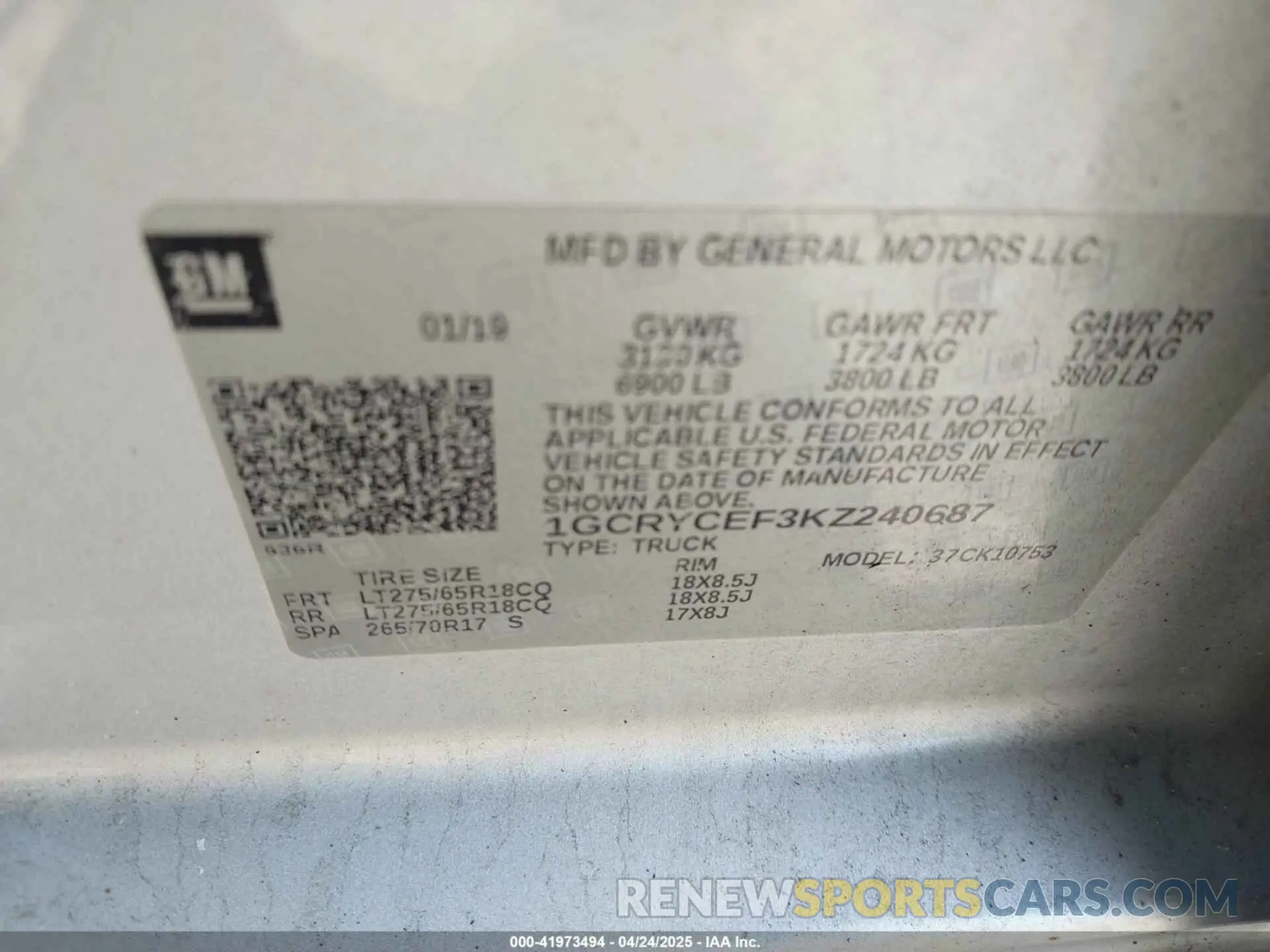 9 Photograph of a damaged car 1GCRYCEF3KZ240687 CHEVROLET SILVERADO 1500 2019
