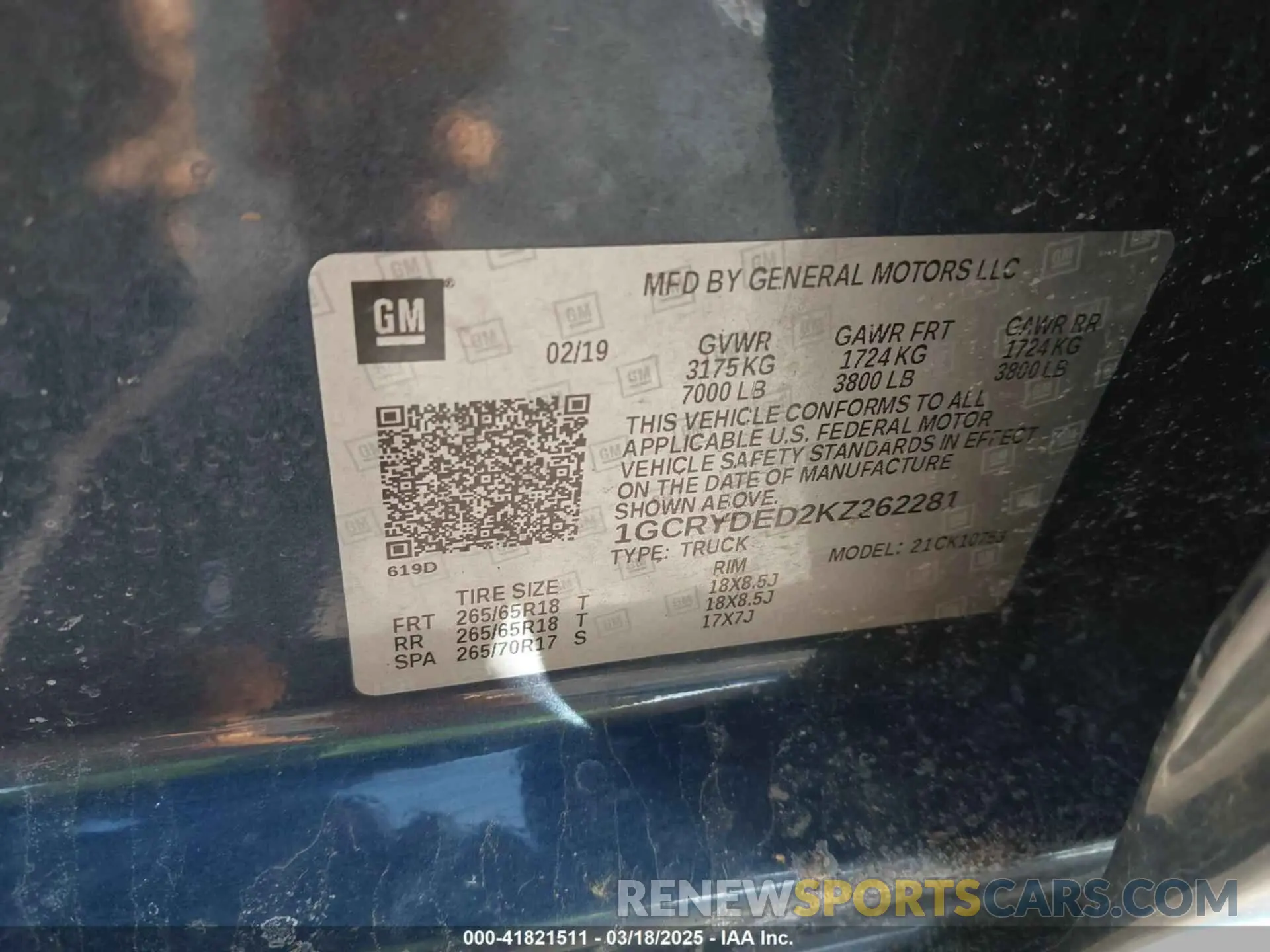 9 Photograph of a damaged car 1GCRYDED2KZ262281 CHEVROLET SILVERADO 1500 2019