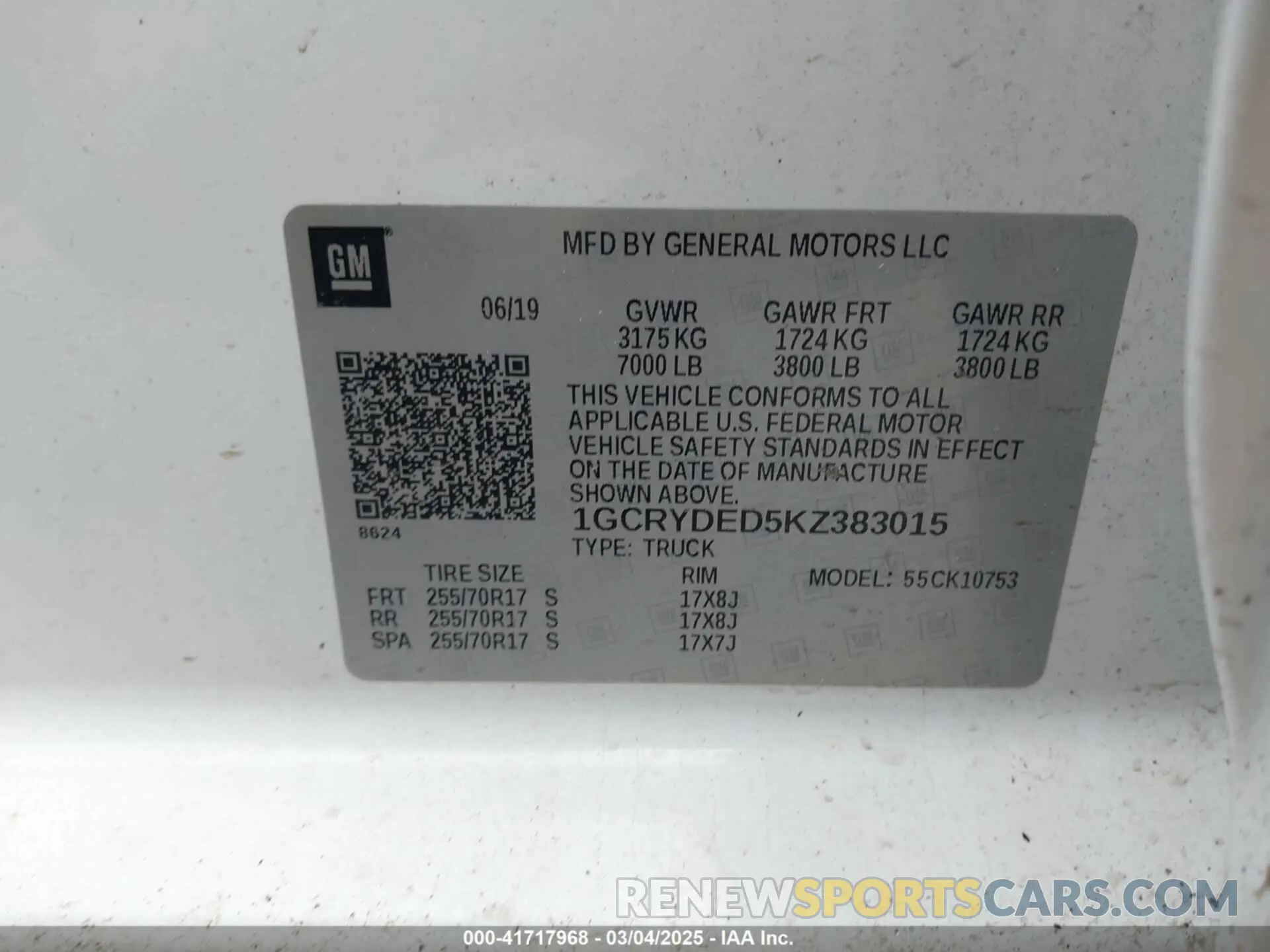 9 Photograph of a damaged car 1GCRYDED5KZ383015 CHEVROLET SILVERADO 1500 2019