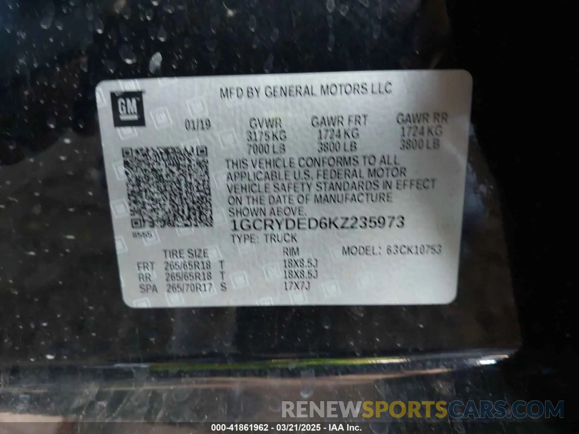 9 Photograph of a damaged car 1GCRYDED6KZ235973 CHEVROLET SILVERADO 1500 2019