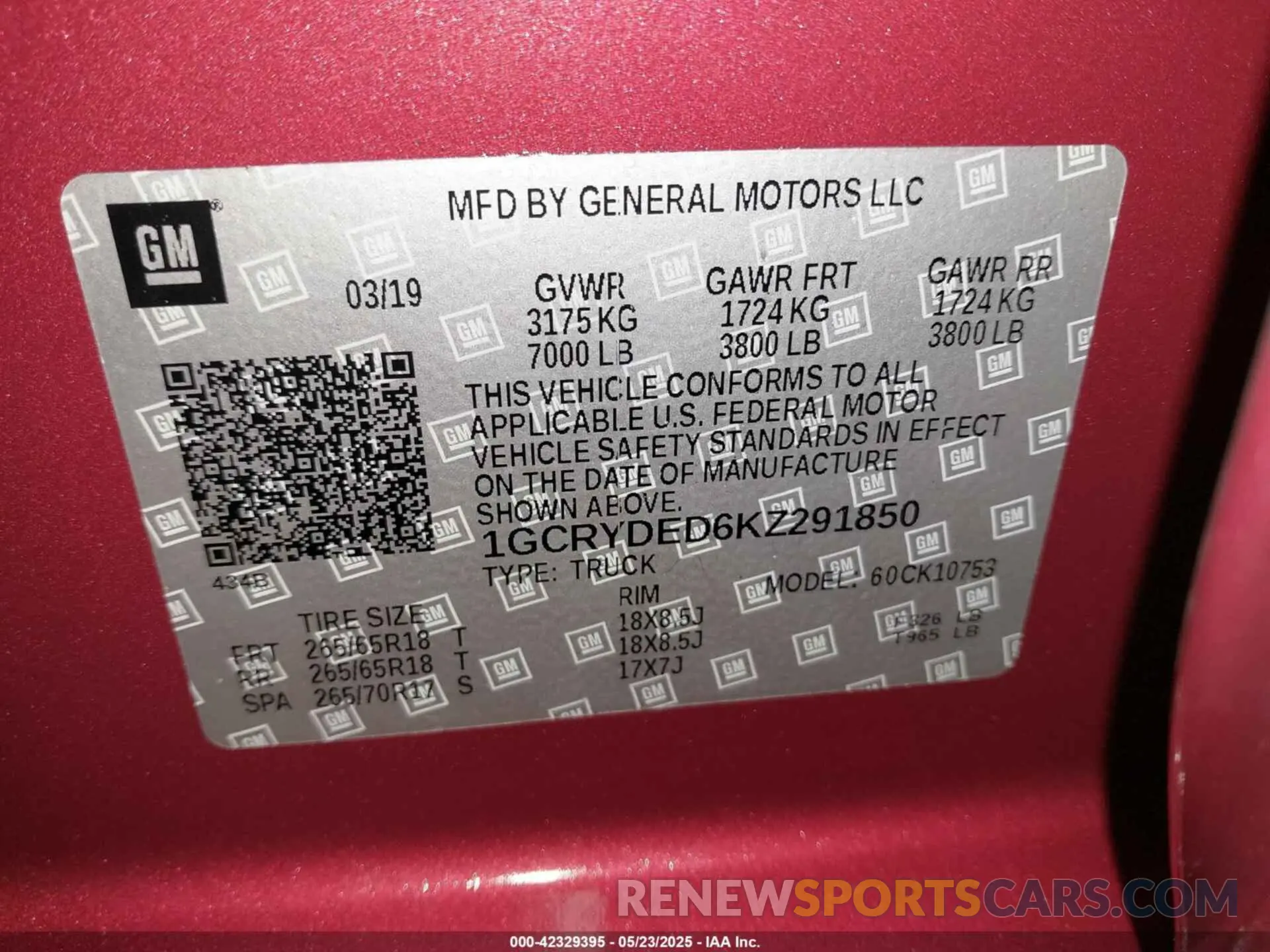 9 Photograph of a damaged car 1GCRYDED6KZ291850 CHEVROLET SILVERADO 1500 2019