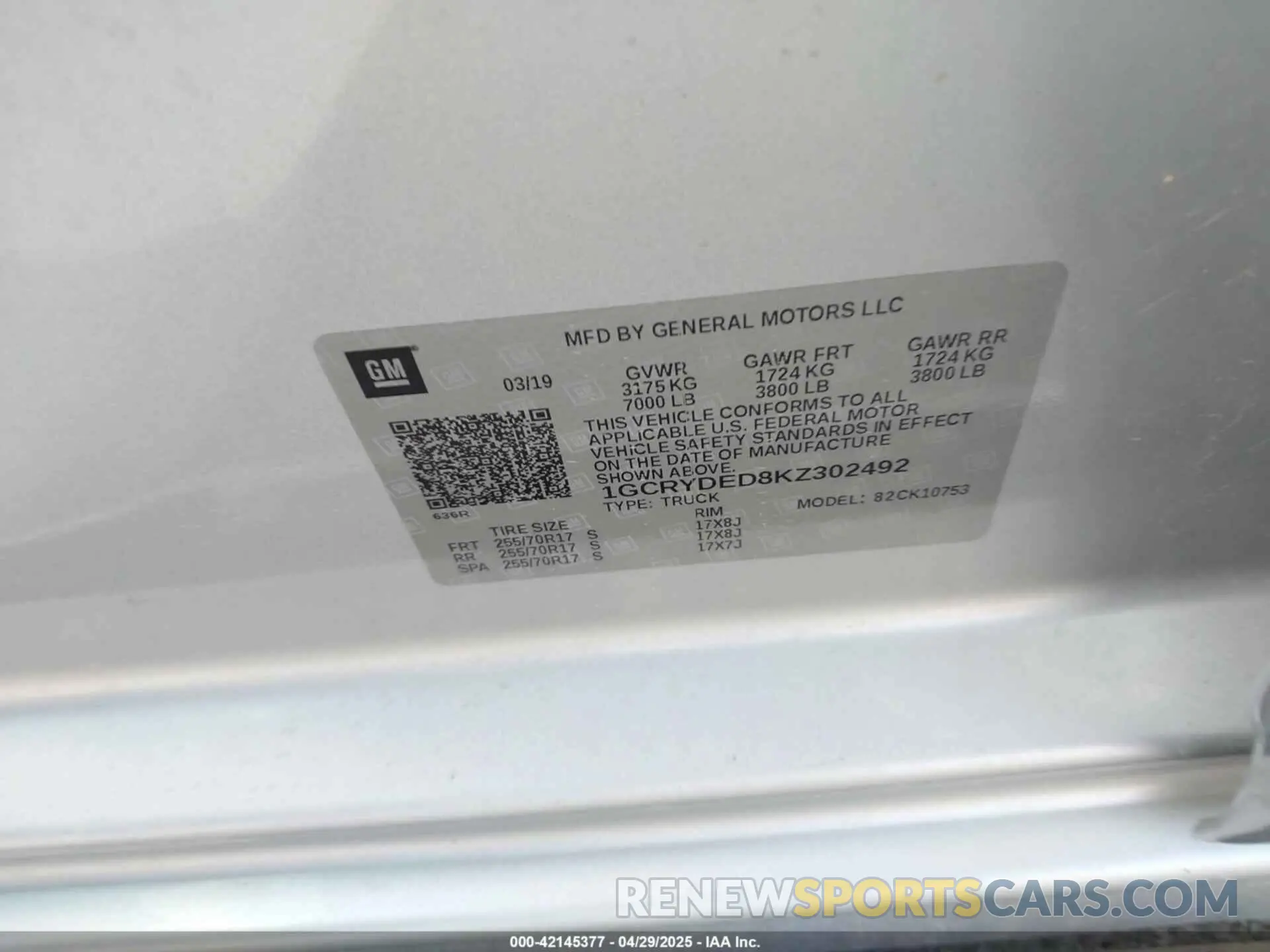 9 Photograph of a damaged car 1GCRYDED8KZ302492 CHEVROLET SILVERADO 1500 2019