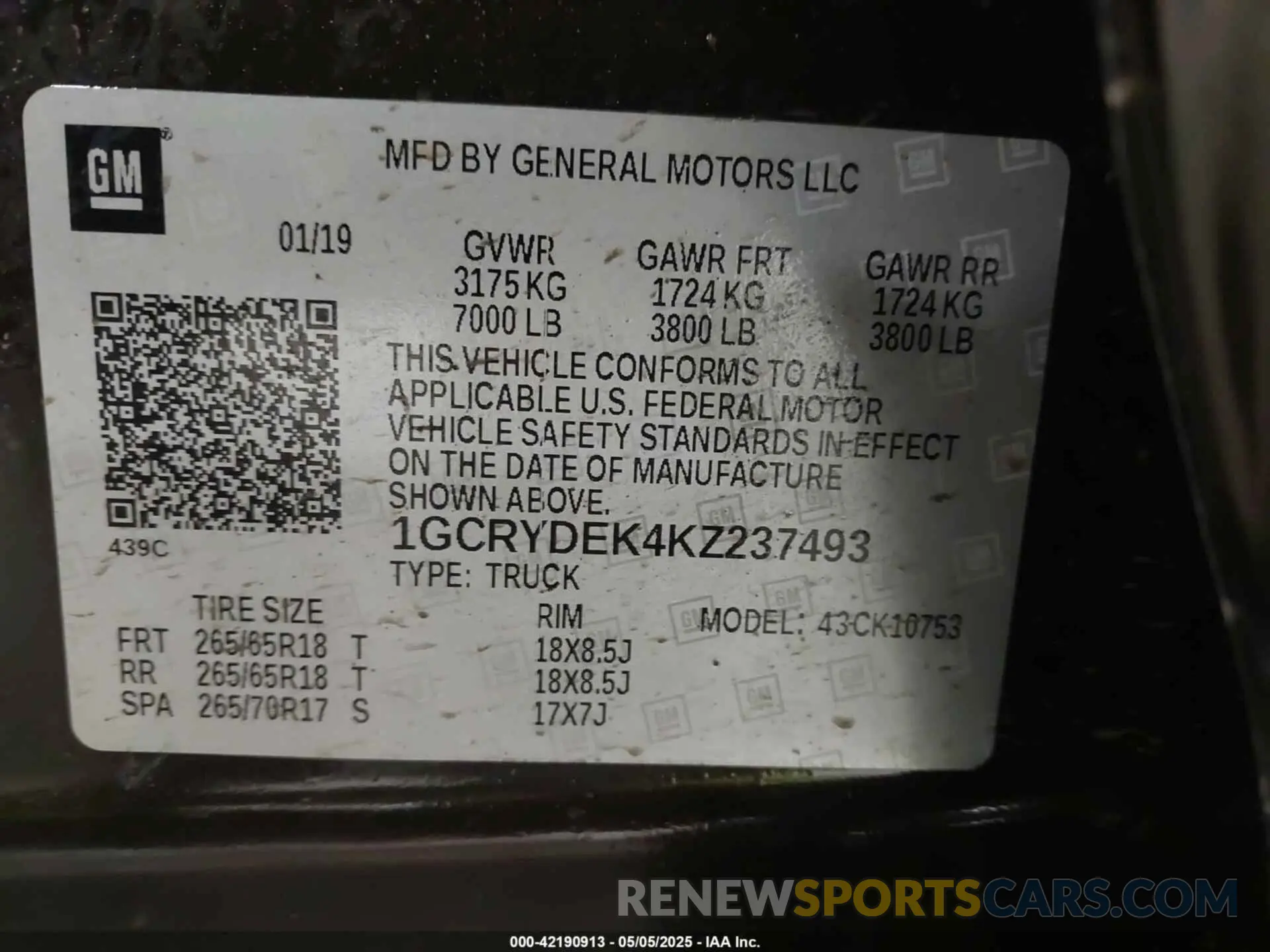 9 Photograph of a damaged car 1GCRYDEK4KZ237493 CHEVROLET SILVERADO 1500 2019