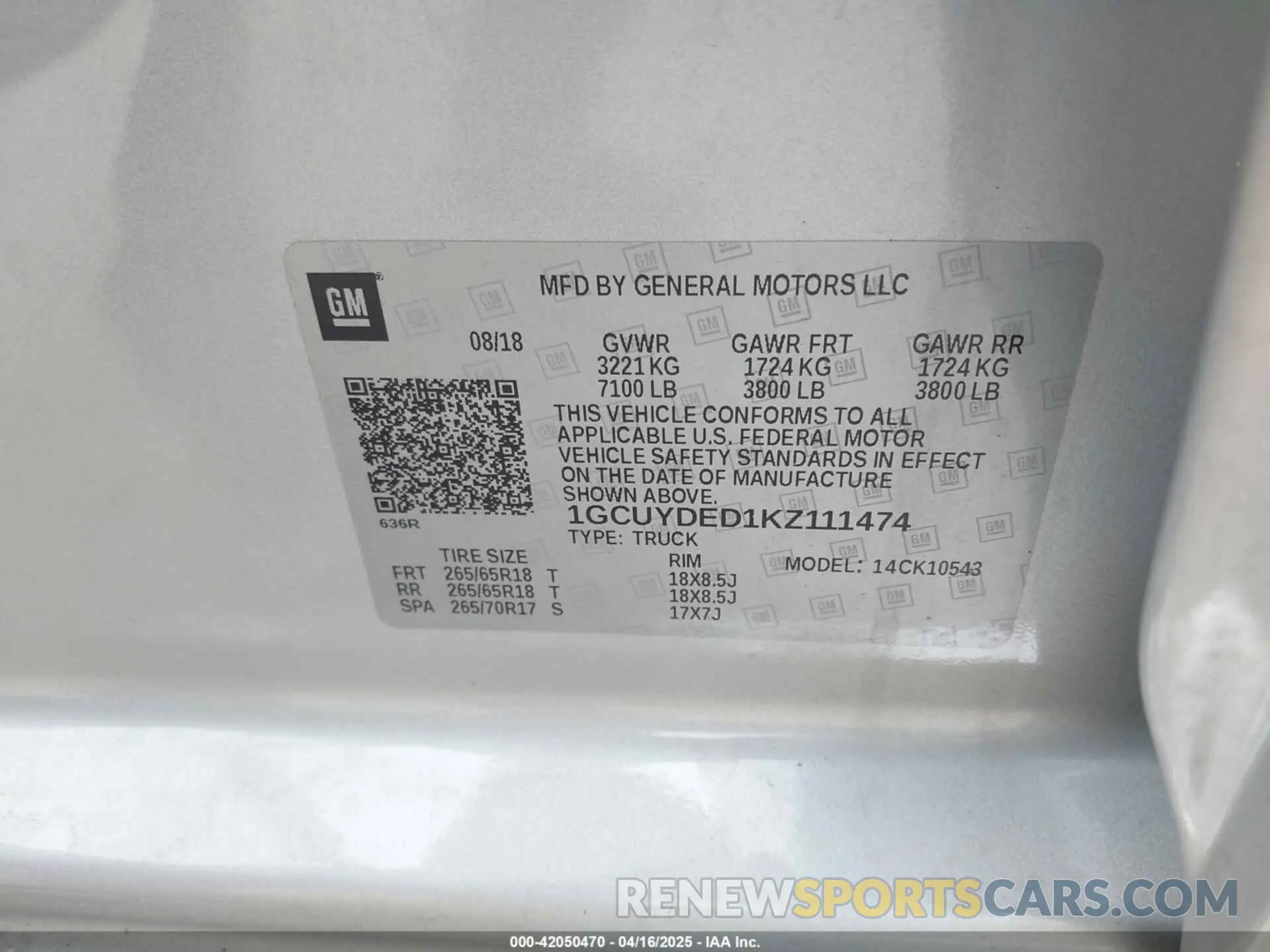 9 Photograph of a damaged car 1GCUYDED1KZ111474 CHEVROLET SILVERADO 1500 2019