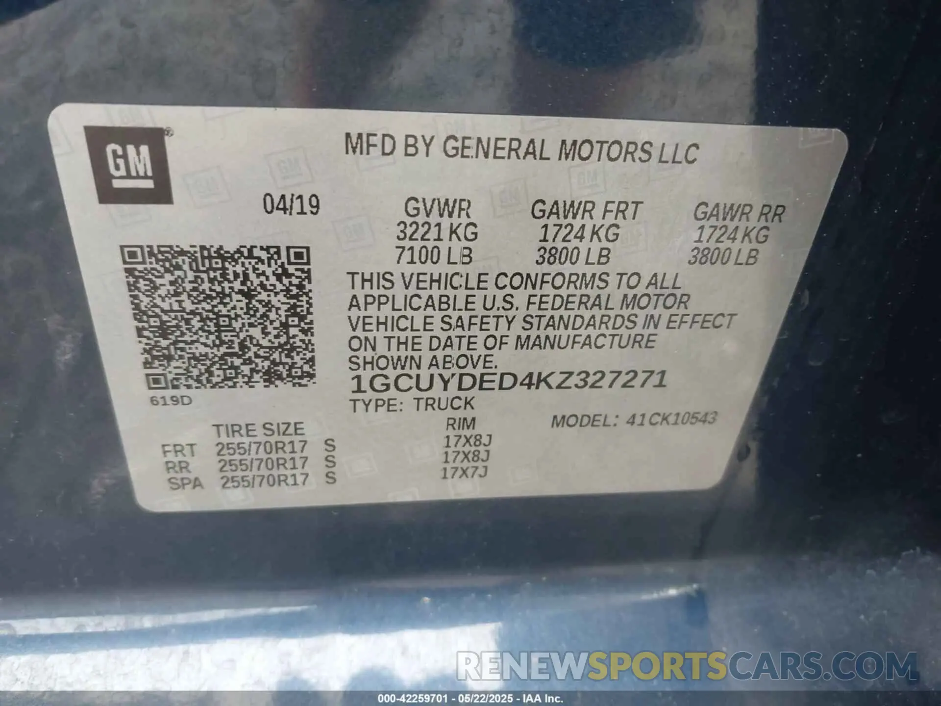 9 Photograph of a damaged car 1GCUYDED4KZ327271 CHEVROLET SILVERADO 1500 2019