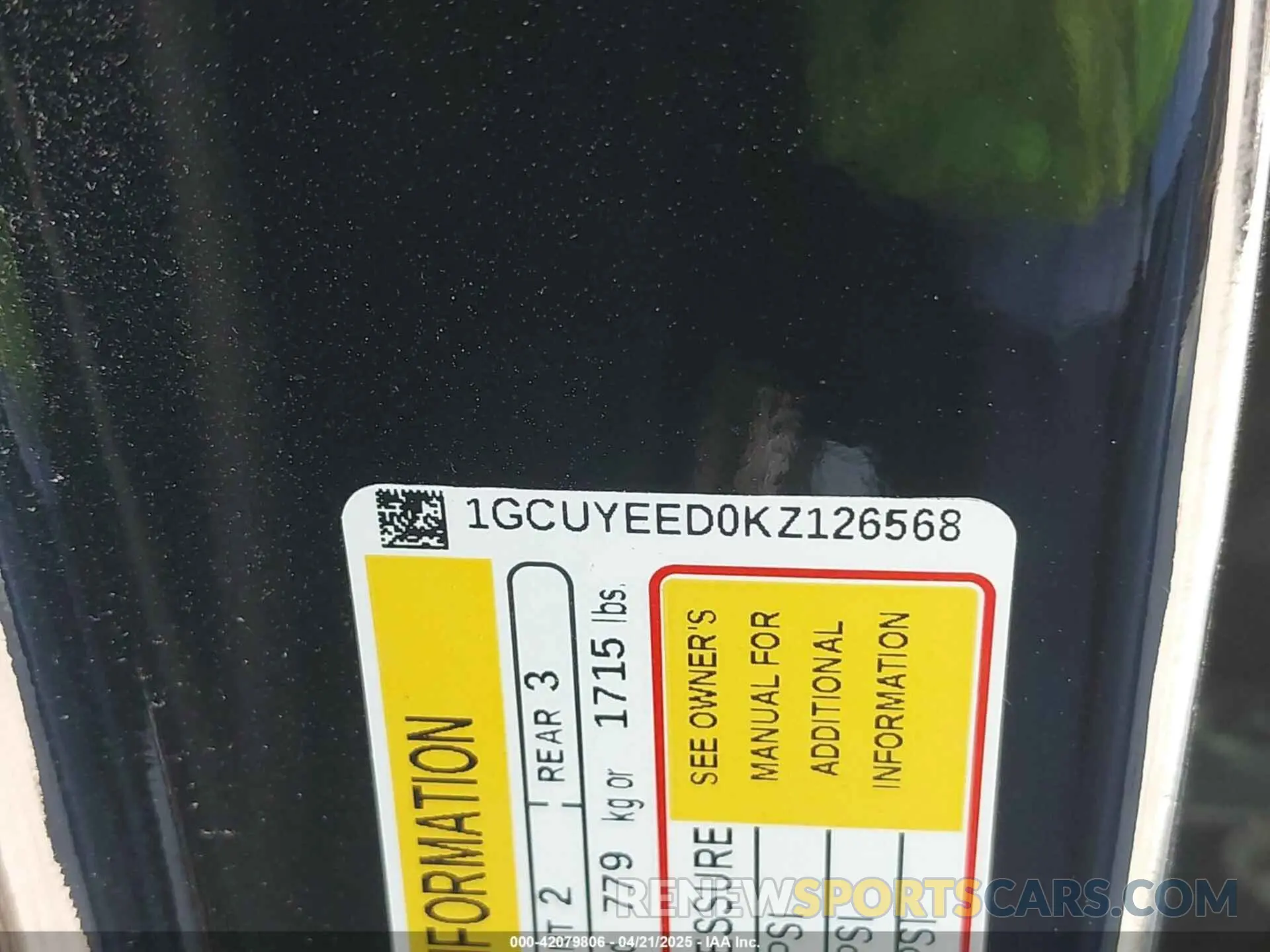 9 Photograph of a damaged car 1GCUYEED0KZ126568 CHEVROLET SILVERADO 1500 2019