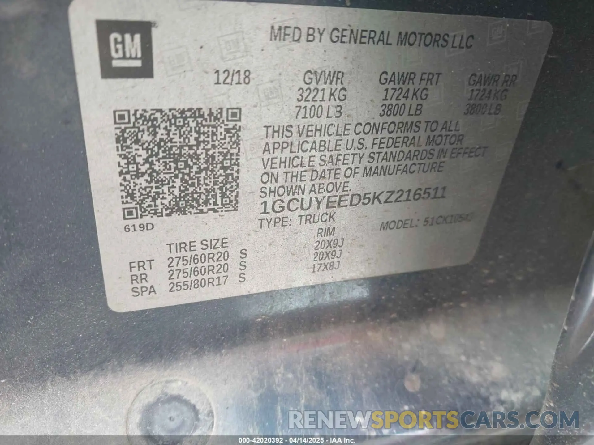 9 Photograph of a damaged car 1GCUYEED5KZ216511 CHEVROLET SILVERADO 1500 2019