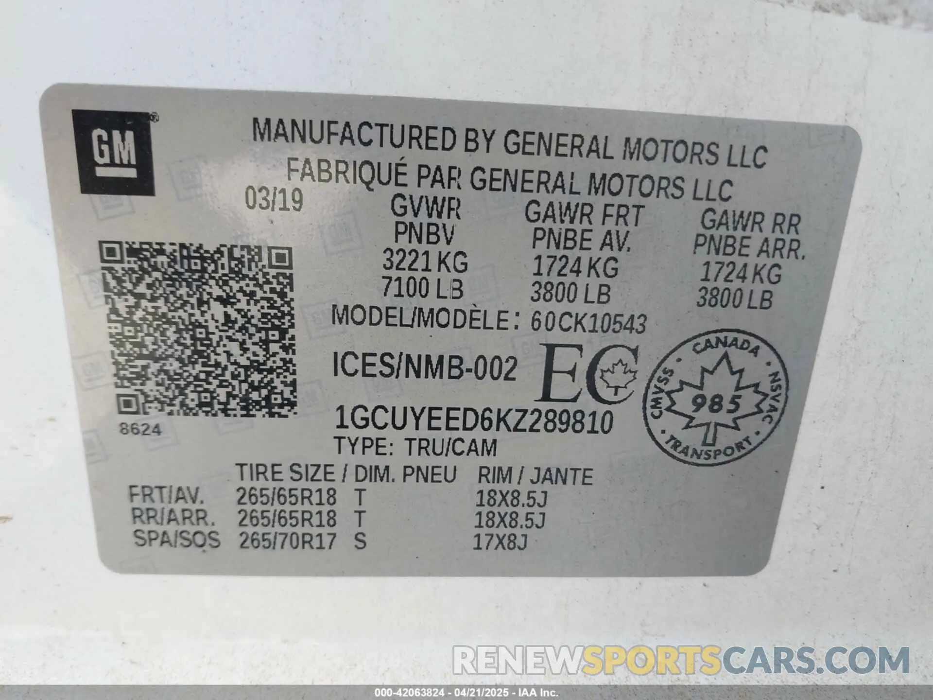 9 Photograph of a damaged car 1GCUYEED6KZ289810 CHEVROLET SILVERADO 1500 2019