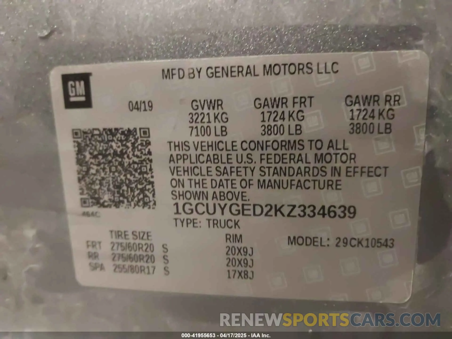 9 Photograph of a damaged car 1GCUYGED2KZ334639 CHEVROLET SILVERADO 1500 2019