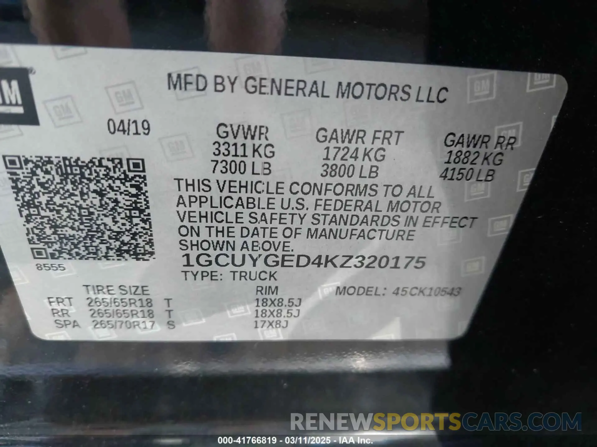9 Photograph of a damaged car 1GCUYGED4KZ320175 CHEVROLET SILVERADO 1500 2019