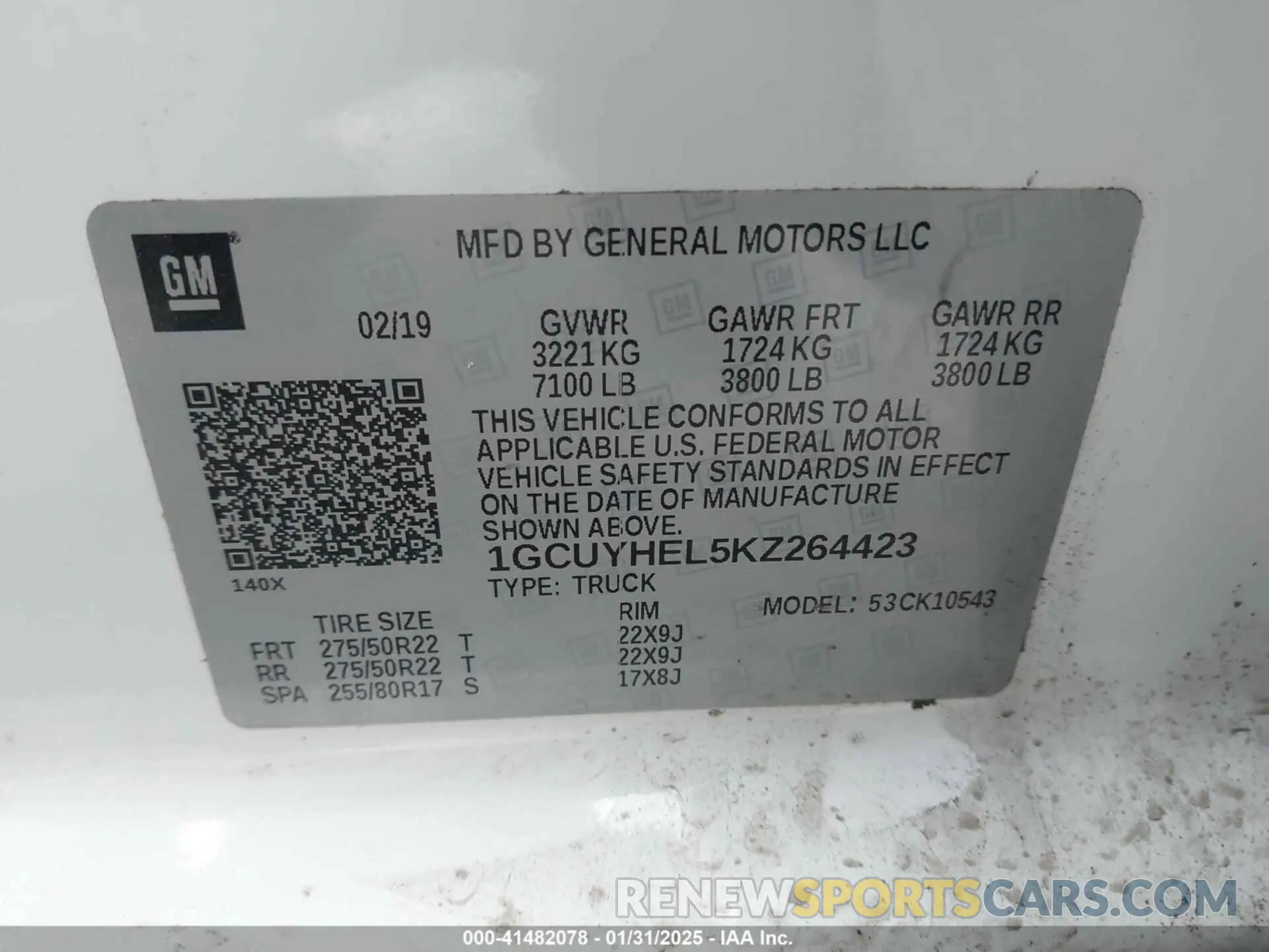 9 Photograph of a damaged car 1GCUYHEL5KZ264423 CHEVROLET SILVERADO 1500 2019