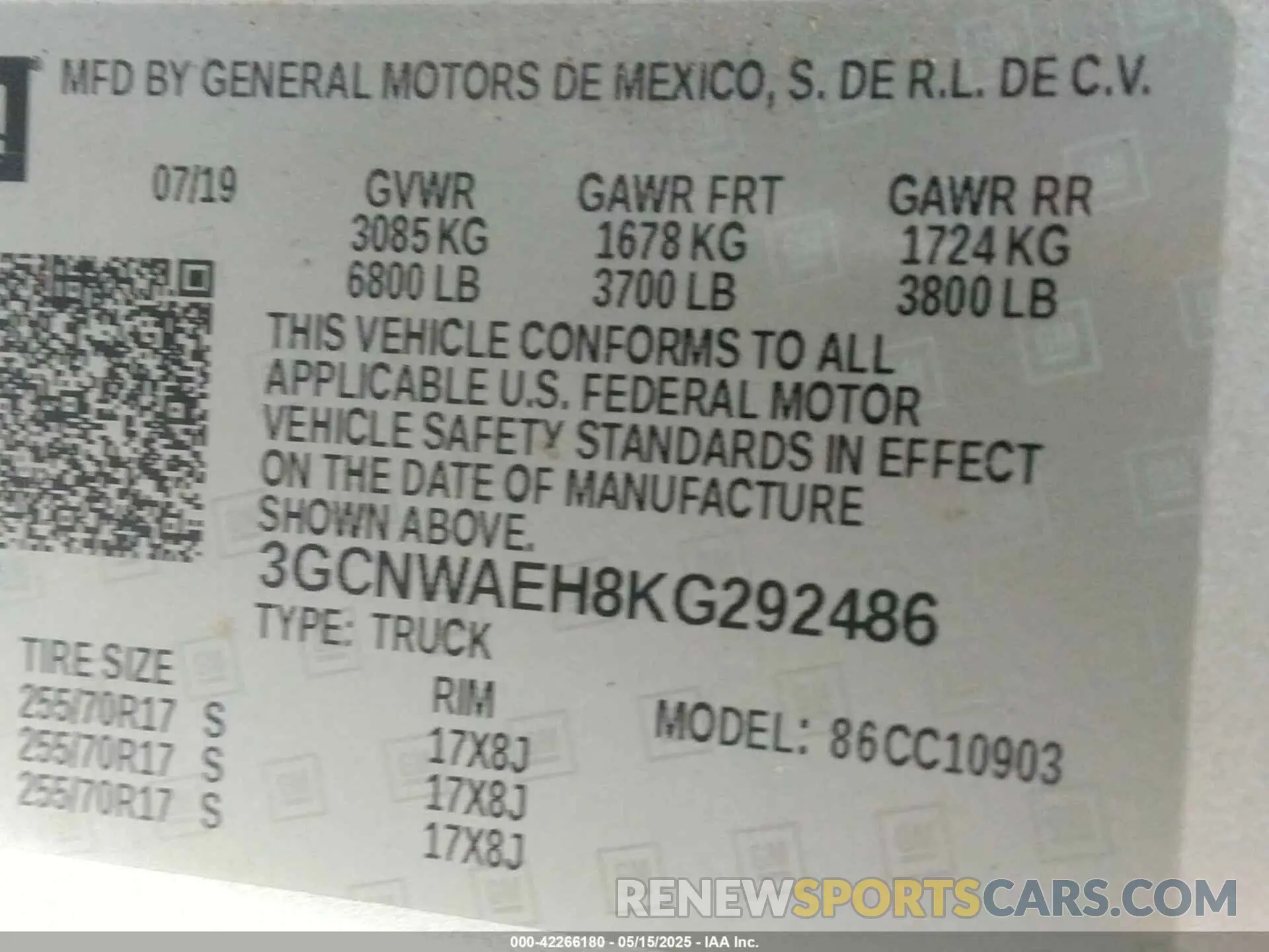 9 Photograph of a damaged car 3GCNWAEH8KG292486 CHEVROLET SILVERADO 1500 2019