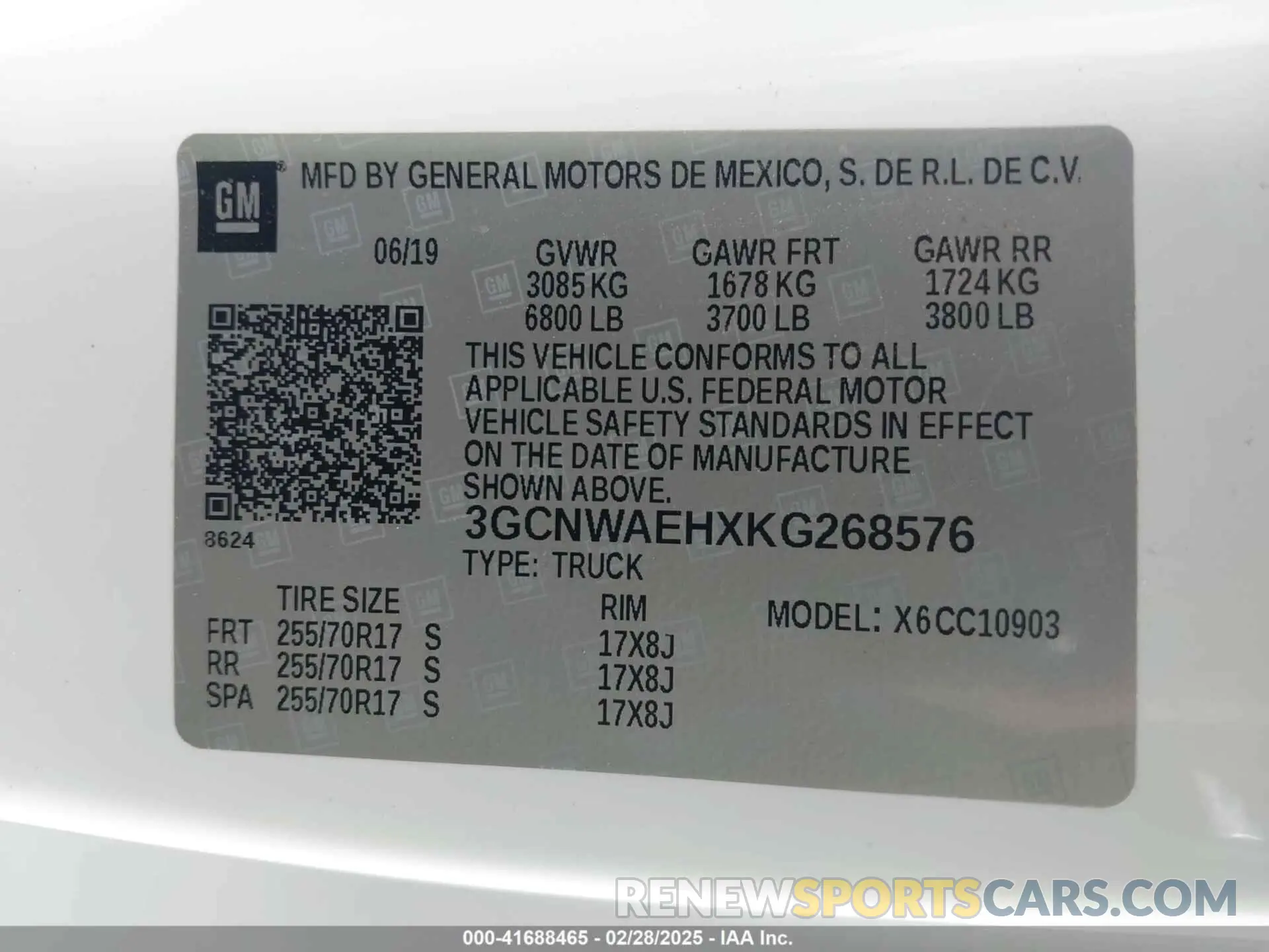 9 Photograph of a damaged car 3GCNWAEHXKG268576 CHEVROLET SILVERADO 1500 2019