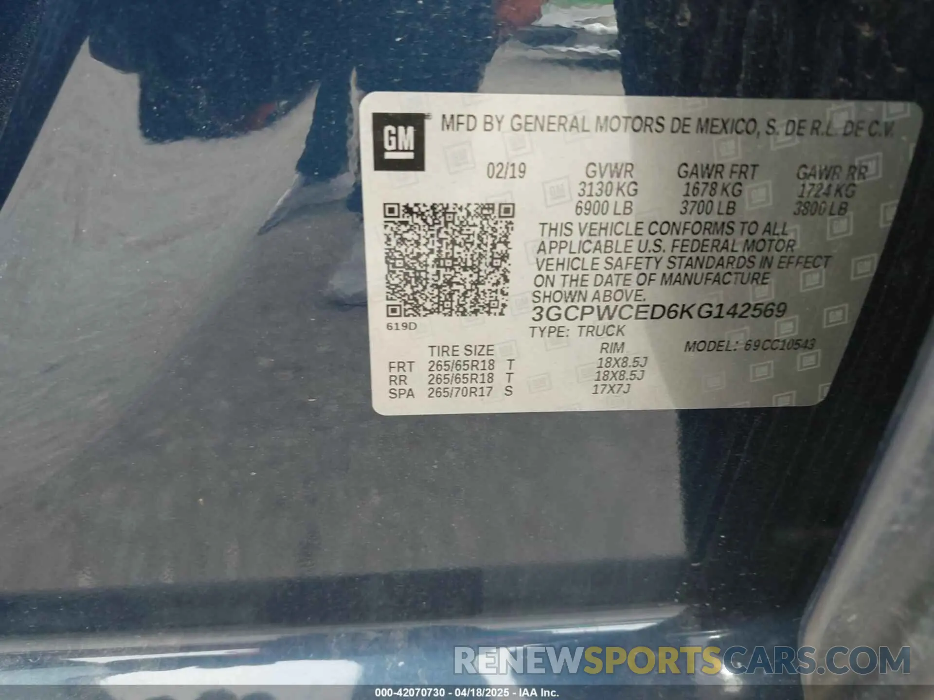 9 Photograph of a damaged car 3GCPWCED6KG142569 CHEVROLET SILVERADO 1500 2019