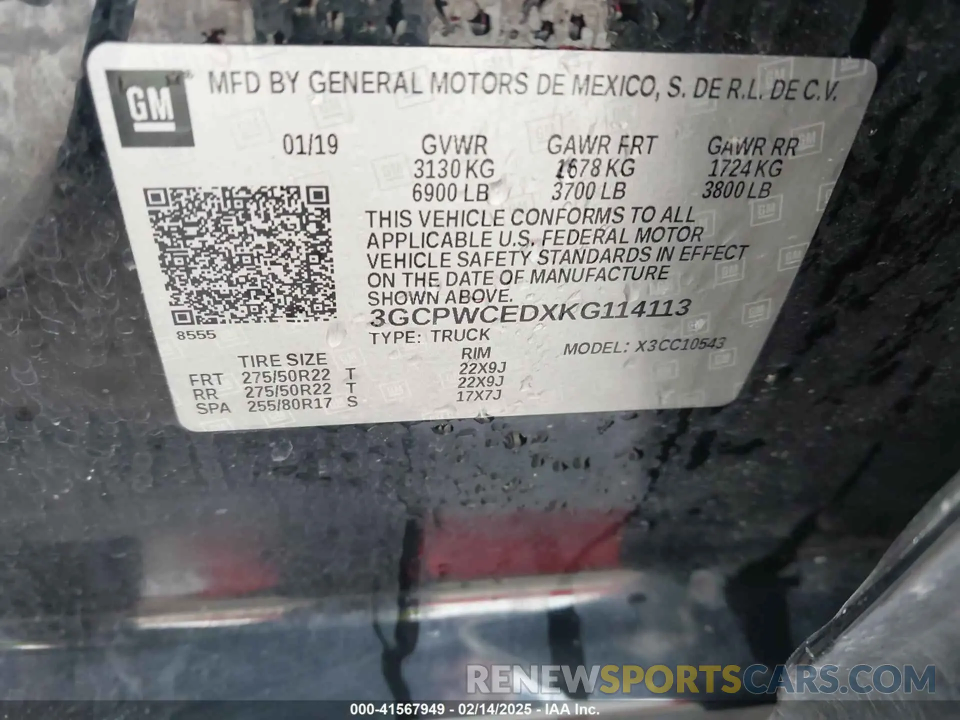 9 Photograph of a damaged car 3GCPWCEDXKG114113 CHEVROLET SILVERADO 1500 2019